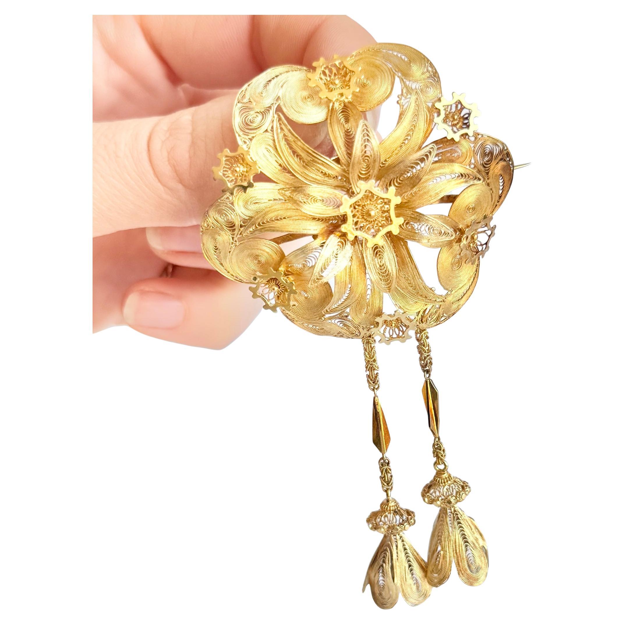 Victorian Gilt Brooch in Original Box
