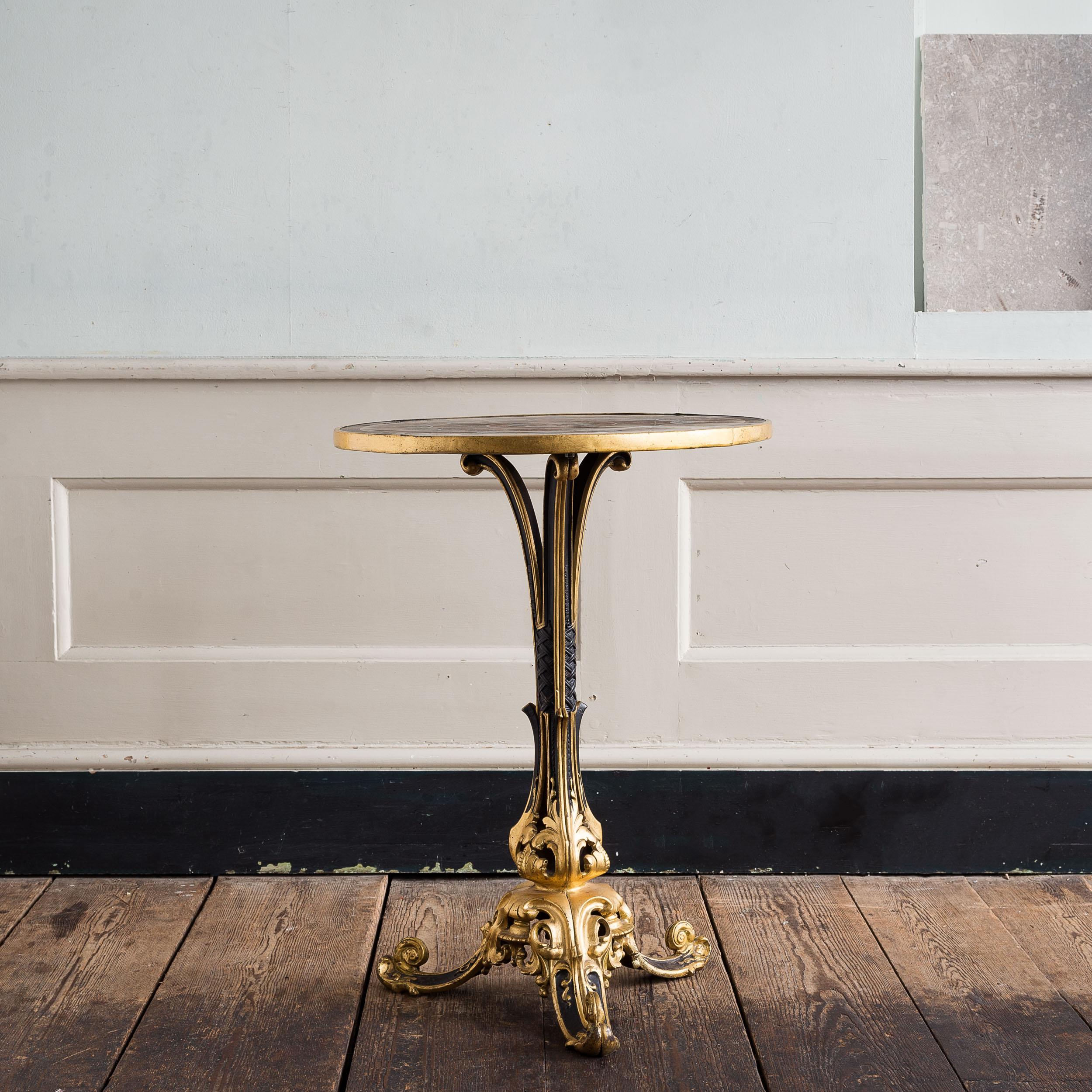 Victorian Gilt Cast Iron Specimen Marble Table In Good Condition For Sale In London, GB
