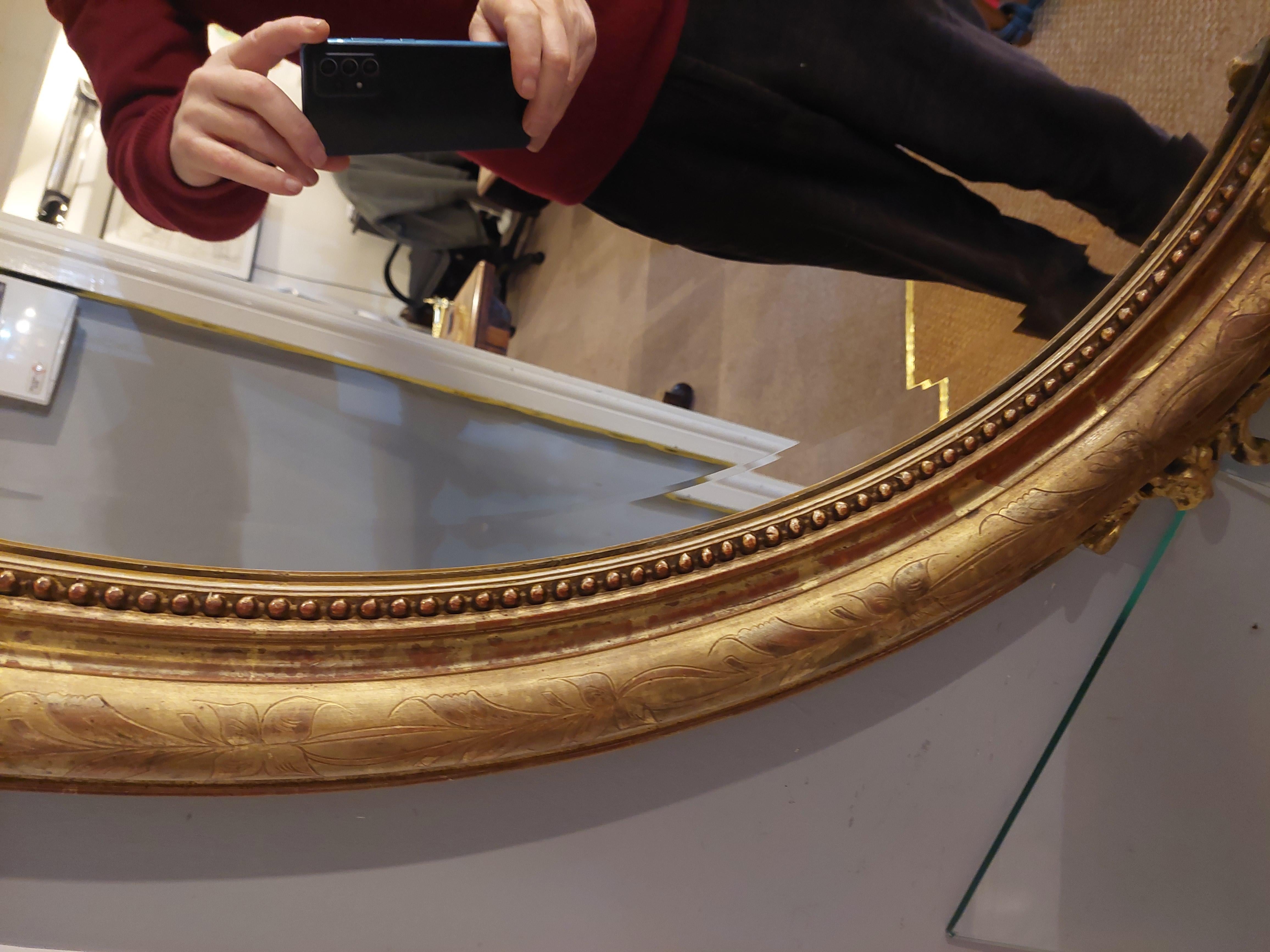 Viktorianischer Spiegel im Rokoko-Stil mit vergoldetem Rahmen  1