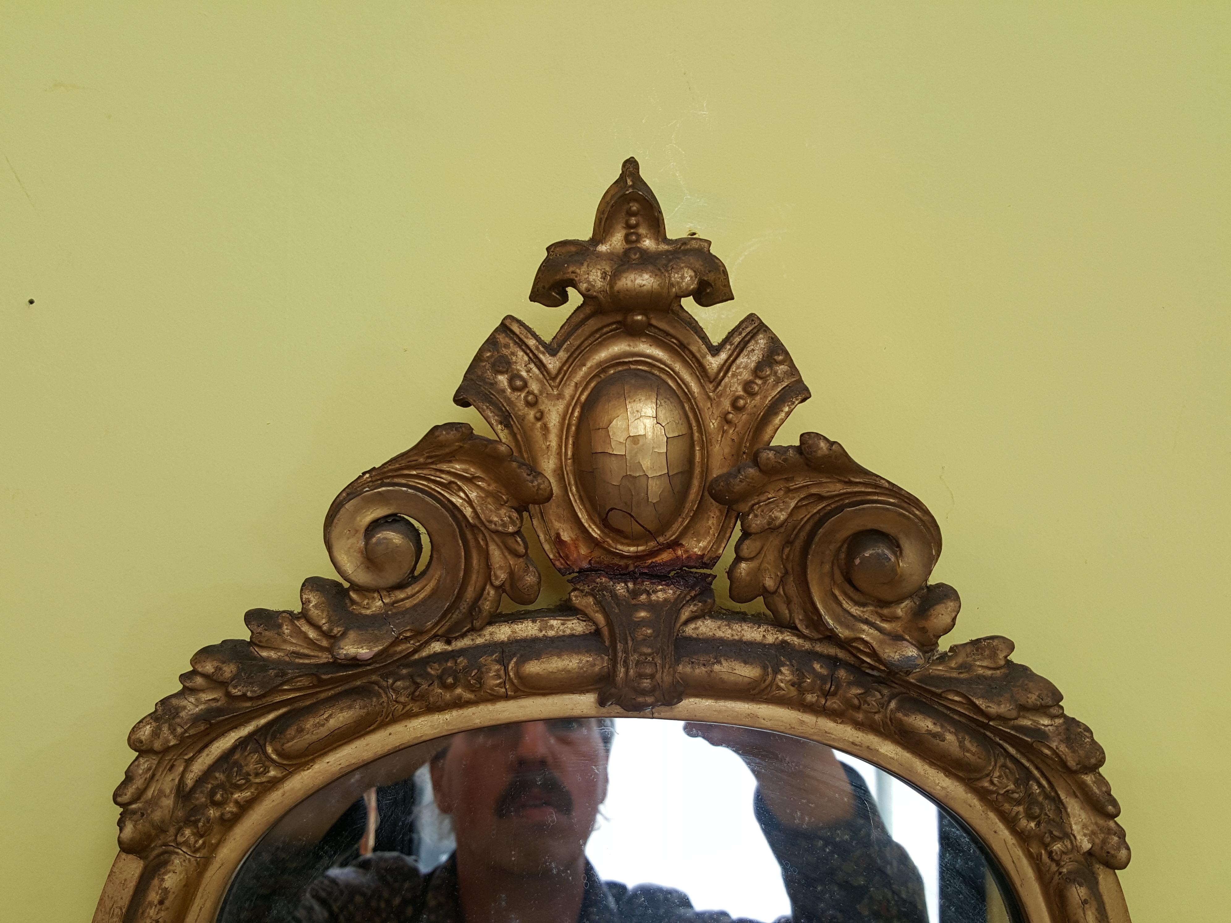 Late 19th Century Victorian Gilt Gesso Mirrored Shelves