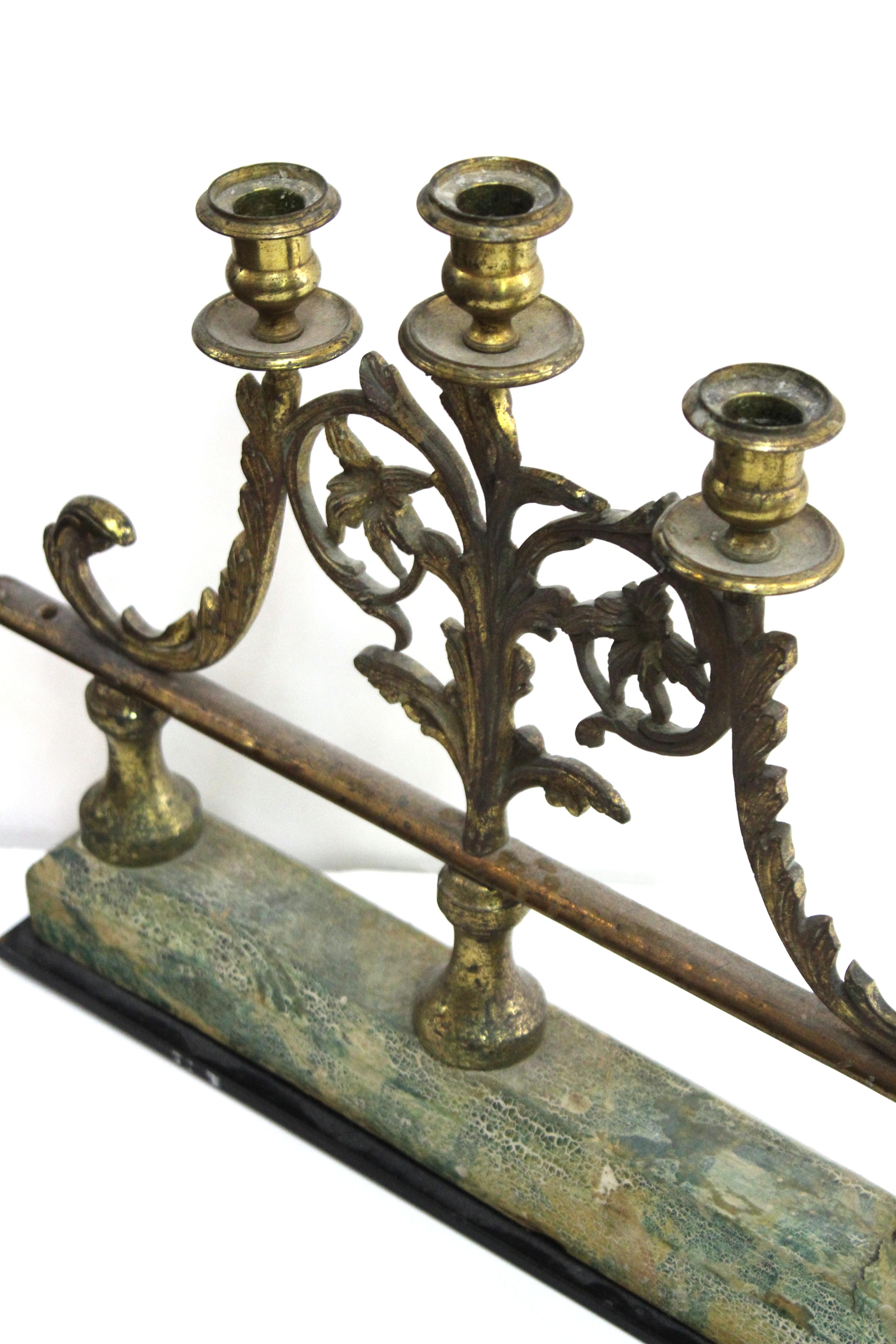 19th Century Victorian Gilt Metal Candelabra Railing