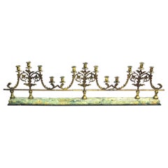 Antique Victorian Gilt Metal Candelabra Railing