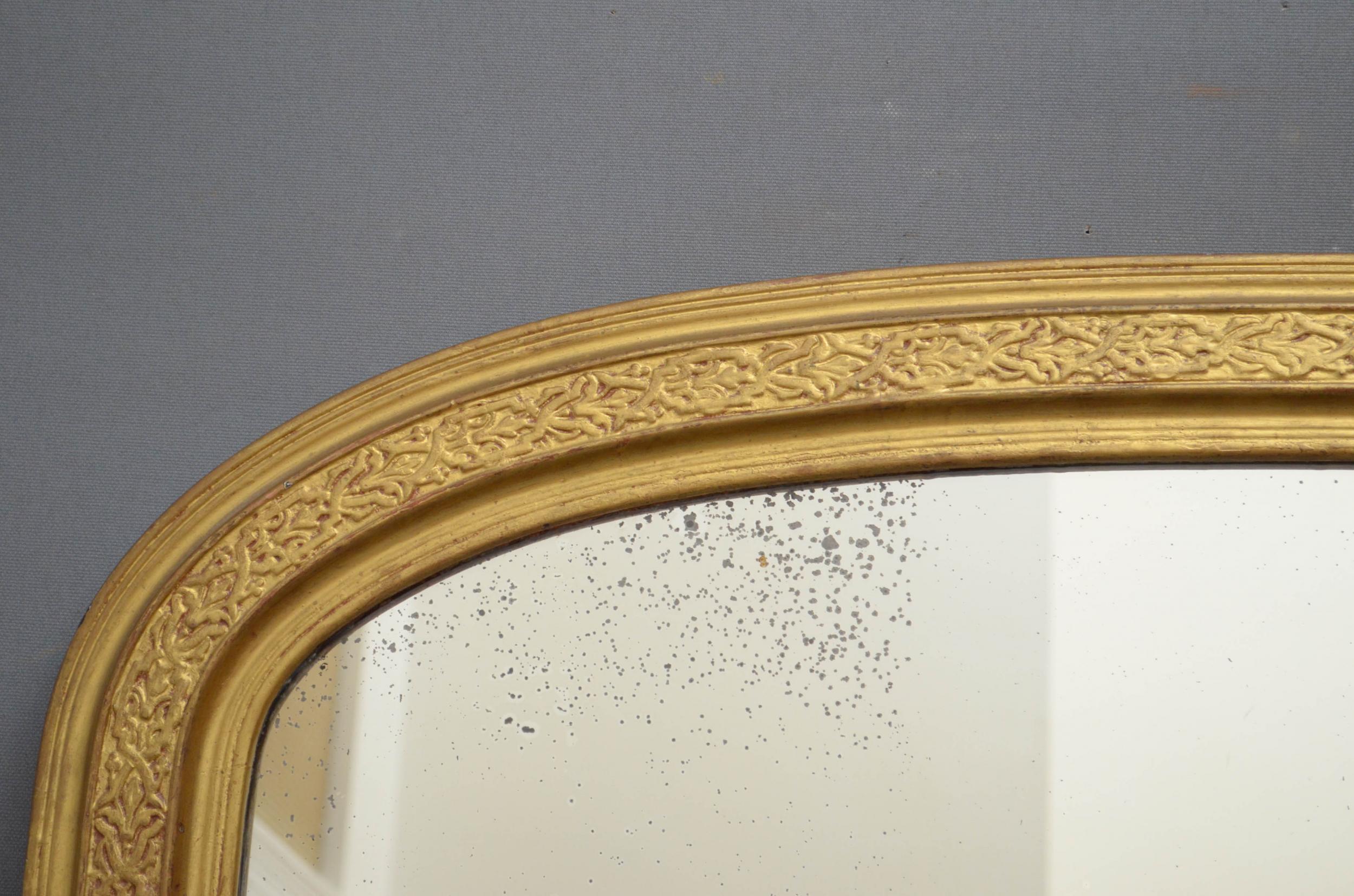 19th Century Victorian Gilt Overmantel Mirror For Sale