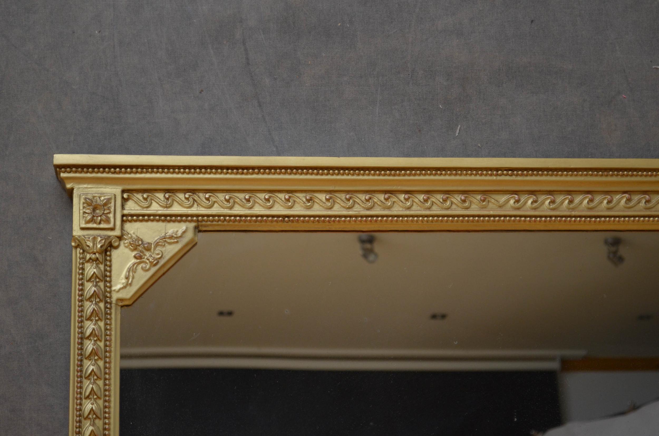 Wood Victorian Gilt Overmantel Mirror