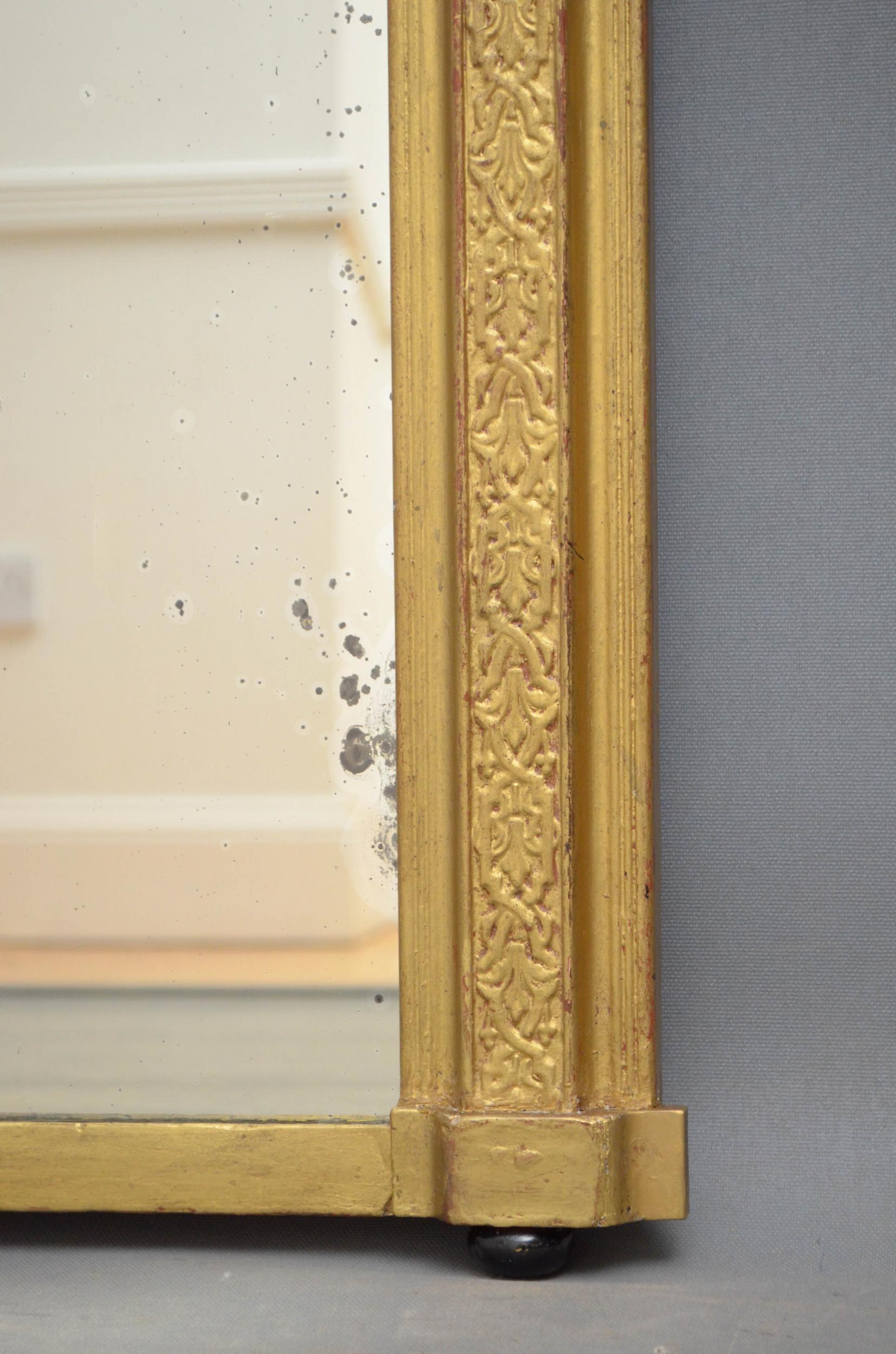 Victorian Gilt Overmantel Mirror For Sale 2