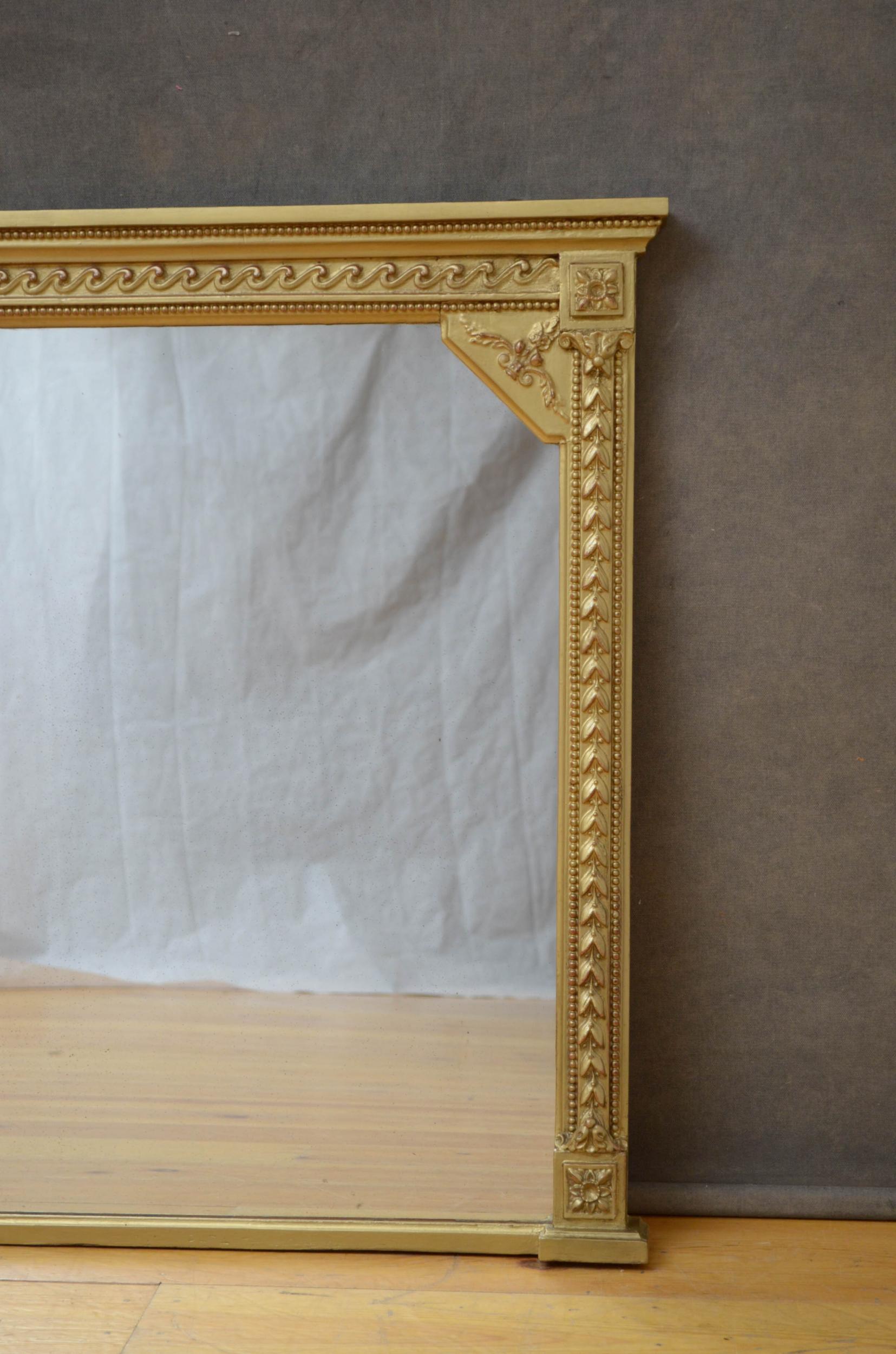 Victorian Gilt Overmantel Mirror 3