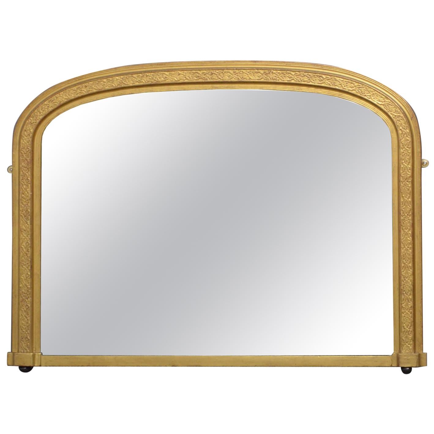 Victorian Gilt Overmantel Mirror For Sale