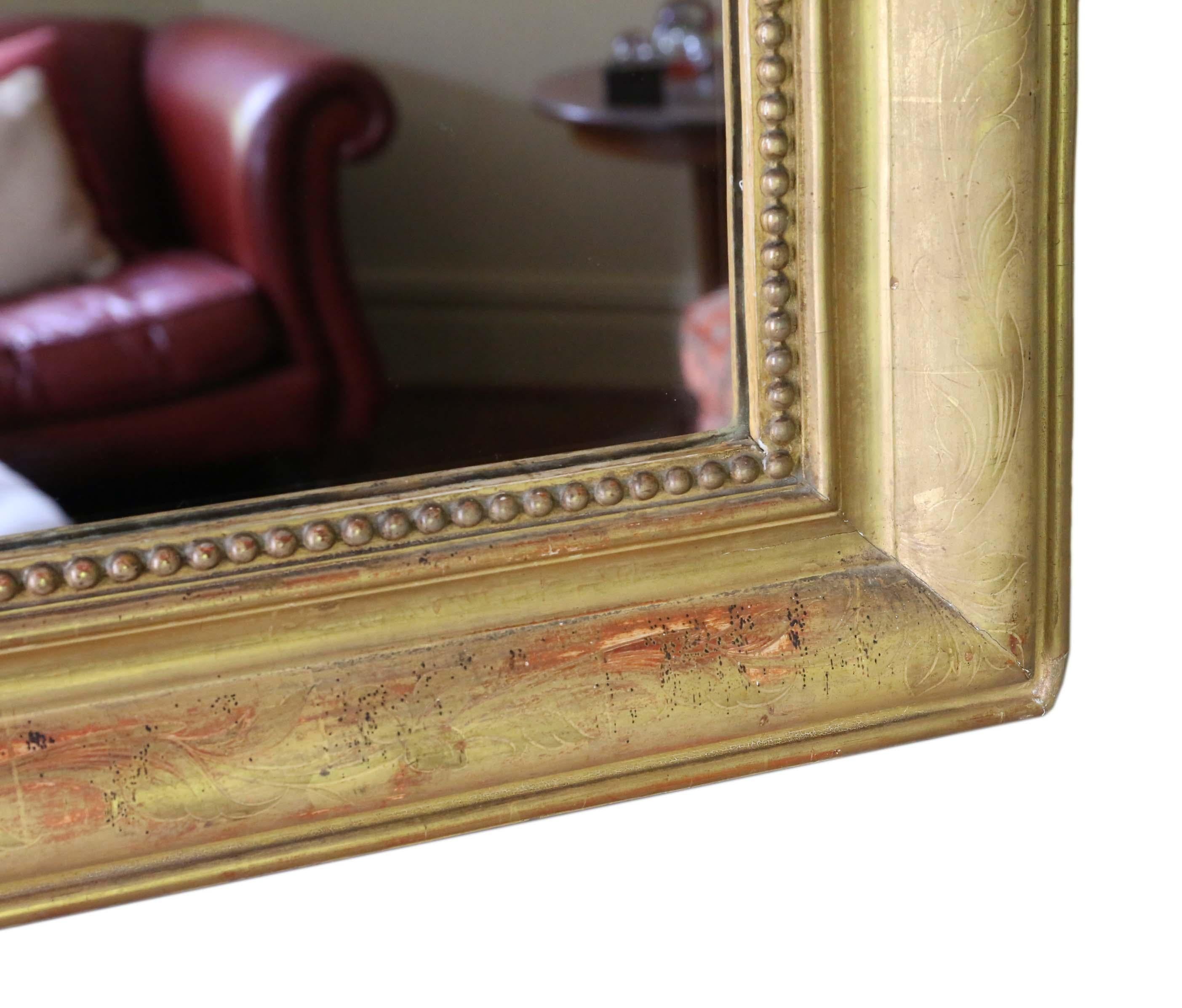 Giltwood Victorian Gilt Overmantle or Wall Mirror