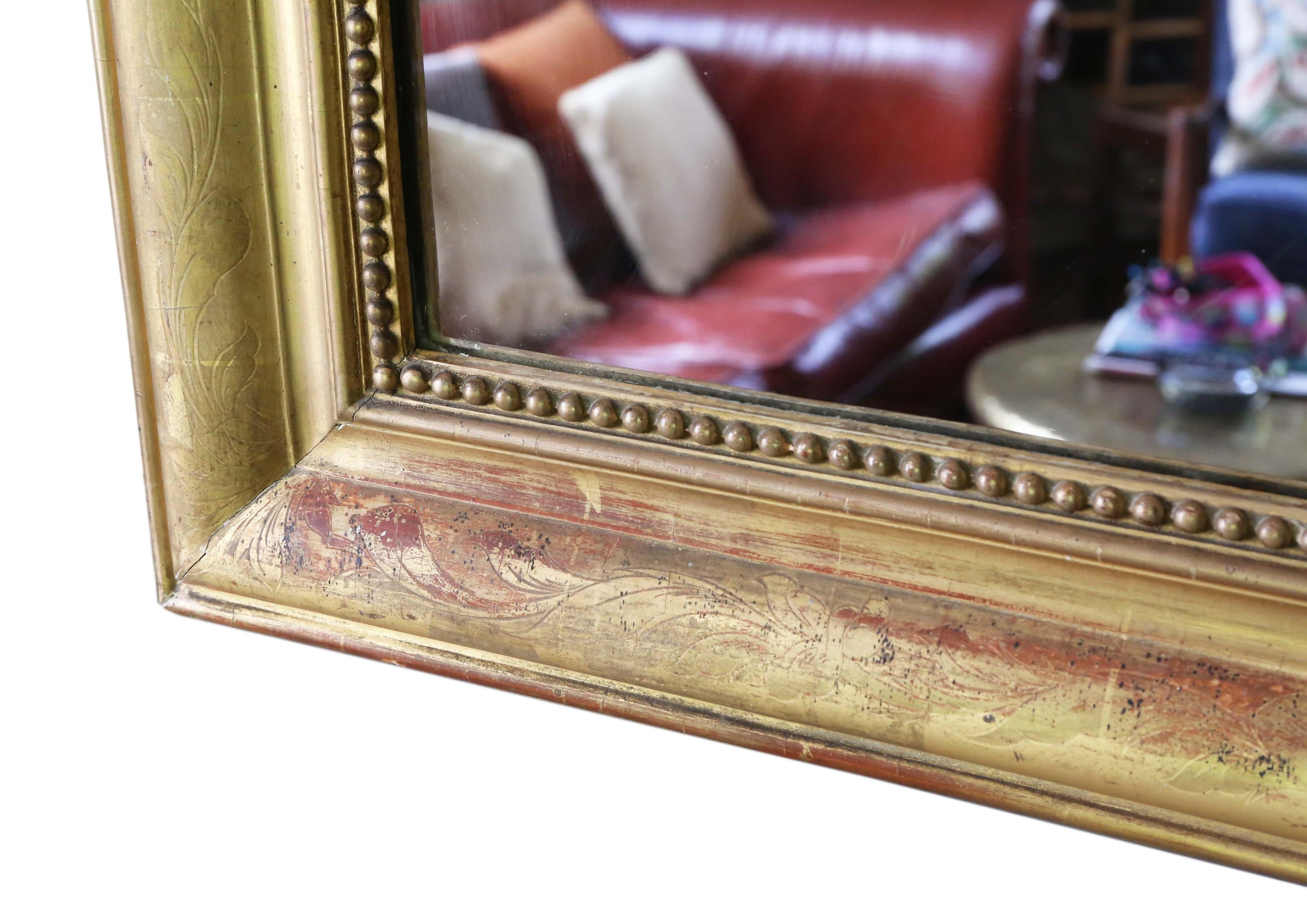 Victorian Gilt Overmantle or Wall Mirror 1