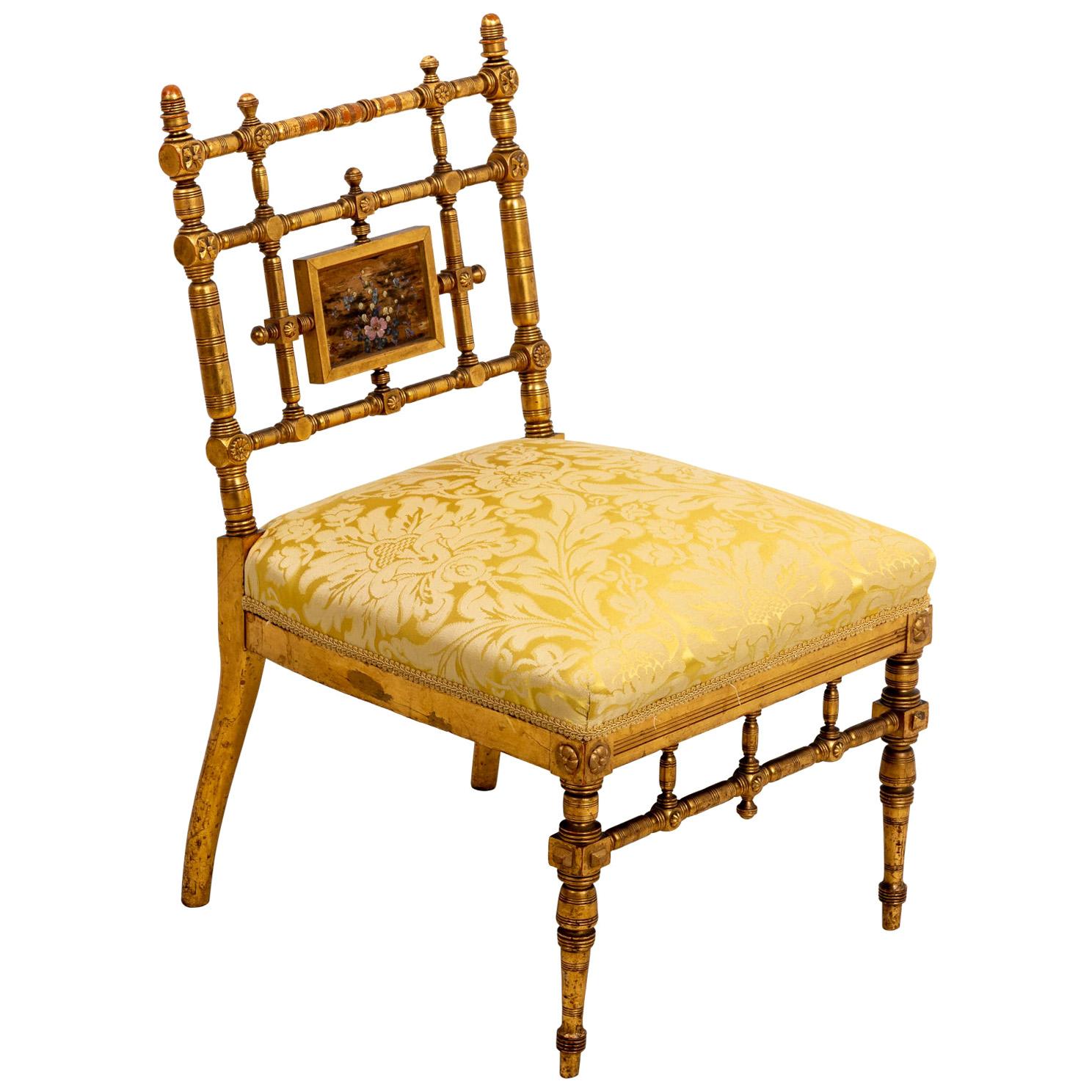 Victorian Gilt Slipper Side Chair