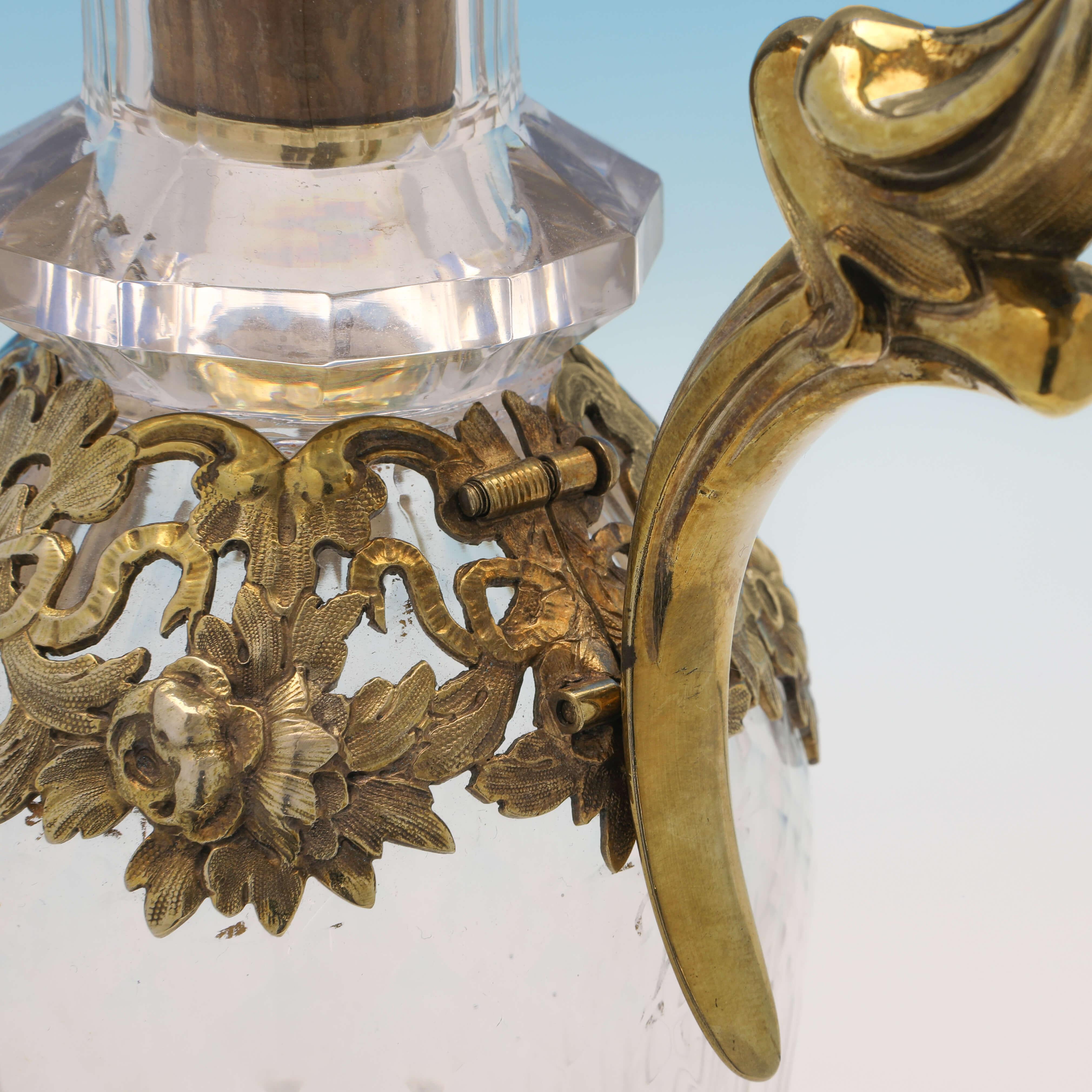 Metà XIX secolo Brocca da vino Ships Claret in argento dorato vittoriano - Charles Charles & George Fox 1854 in vendita