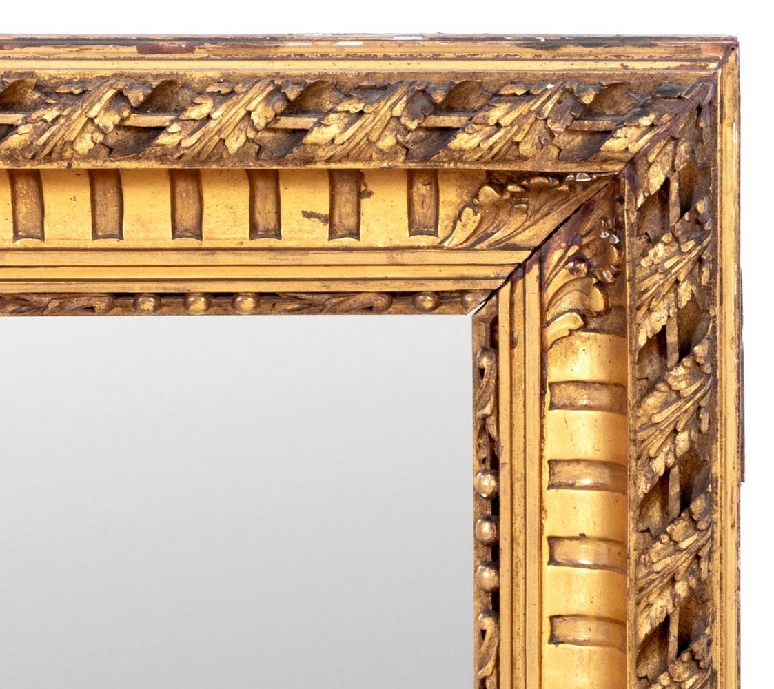 Vittoriano Specchio vittoriano in legno dorato e composizione per paesaggi in vendita