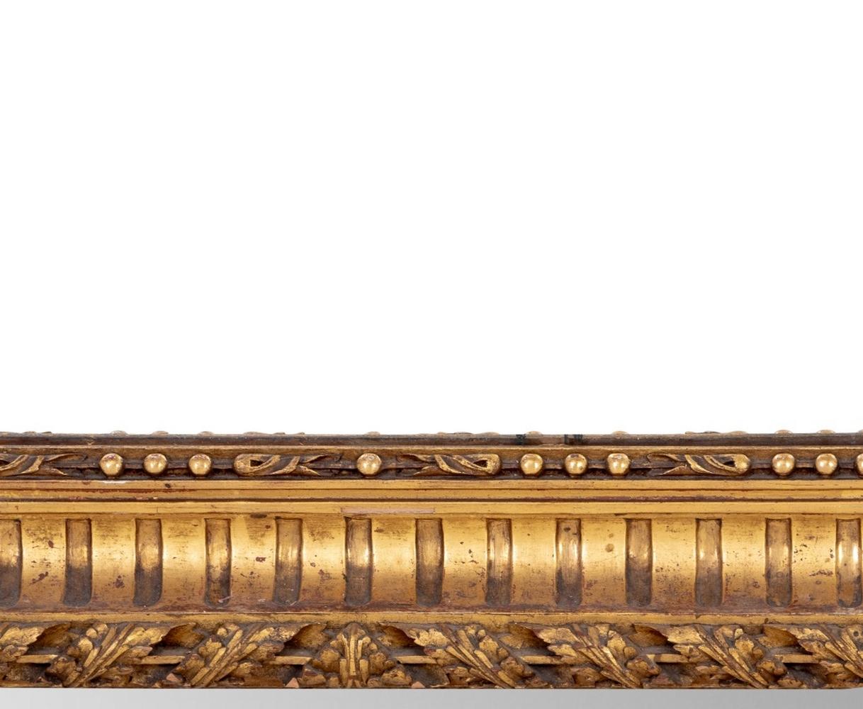 Europeo Specchio vittoriano in legno dorato e composizione per paesaggi in vendita