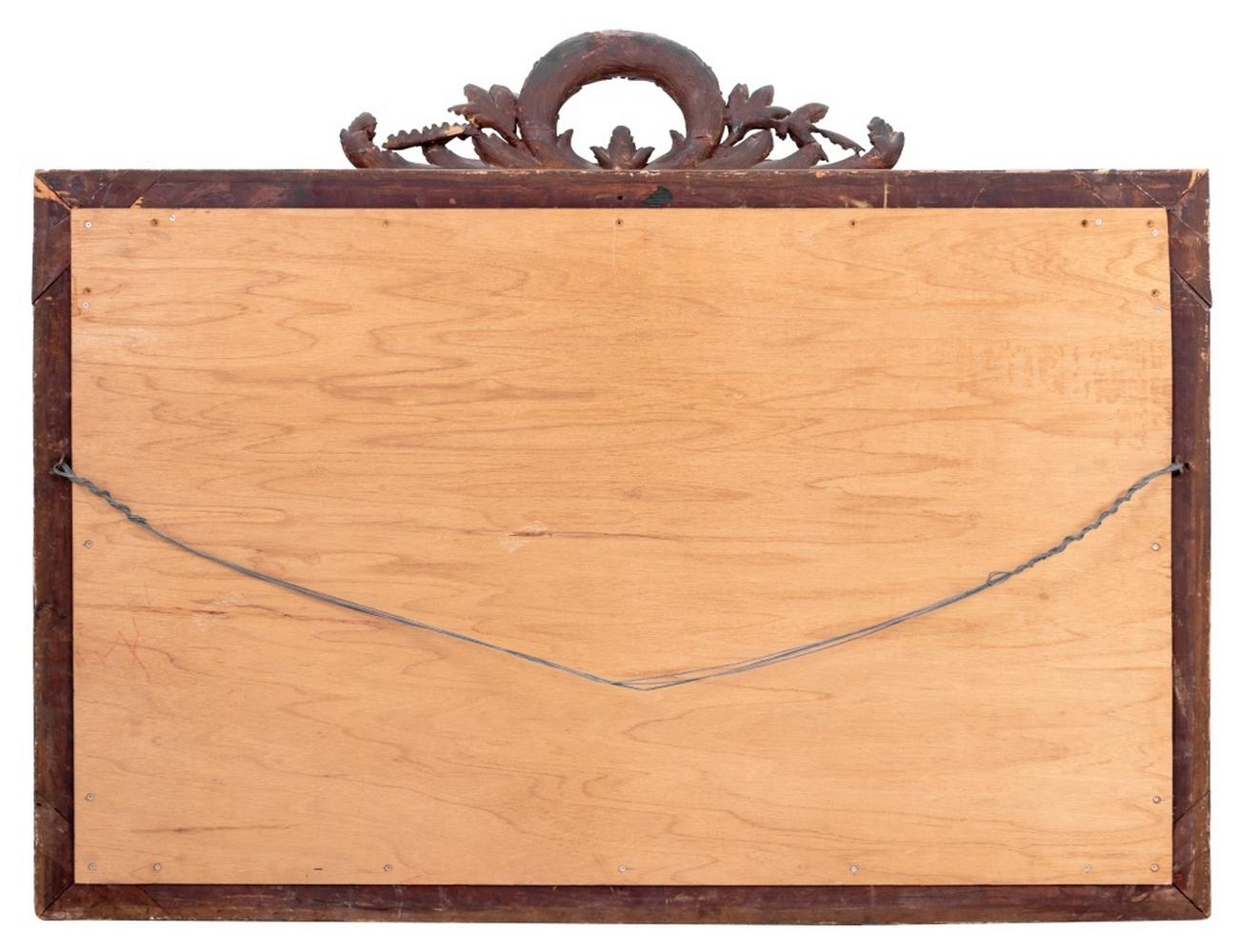 Specchio vittoriano in legno dorato e composizione per paesaggi In condizioni discrete in vendita a Astoria, NY