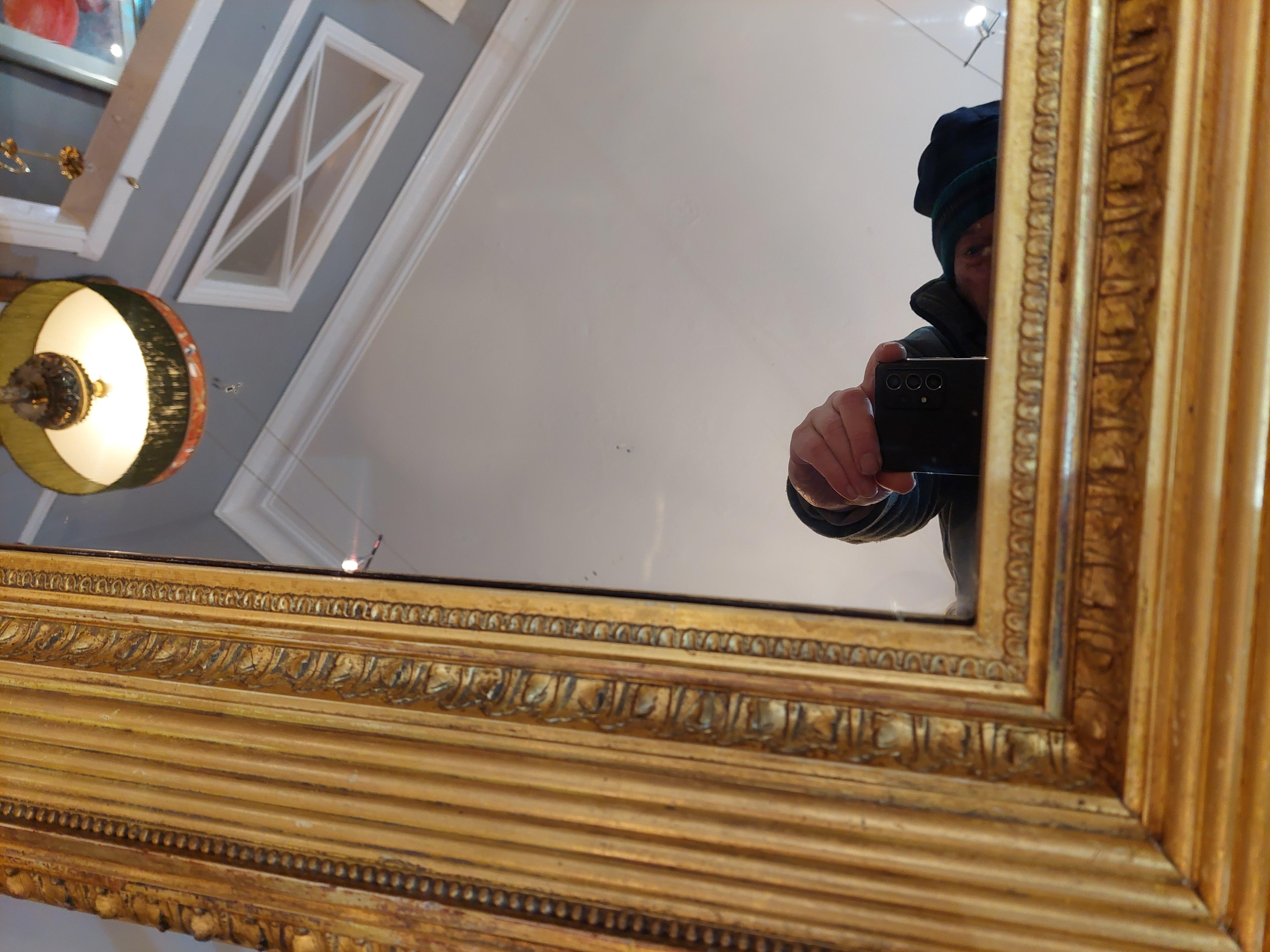 High Victorian Victorian Giltwood and Gesso Framed Mirror For Sale