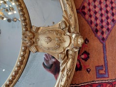 Victorian Giltwood and Gesso Oval Wall Mirror