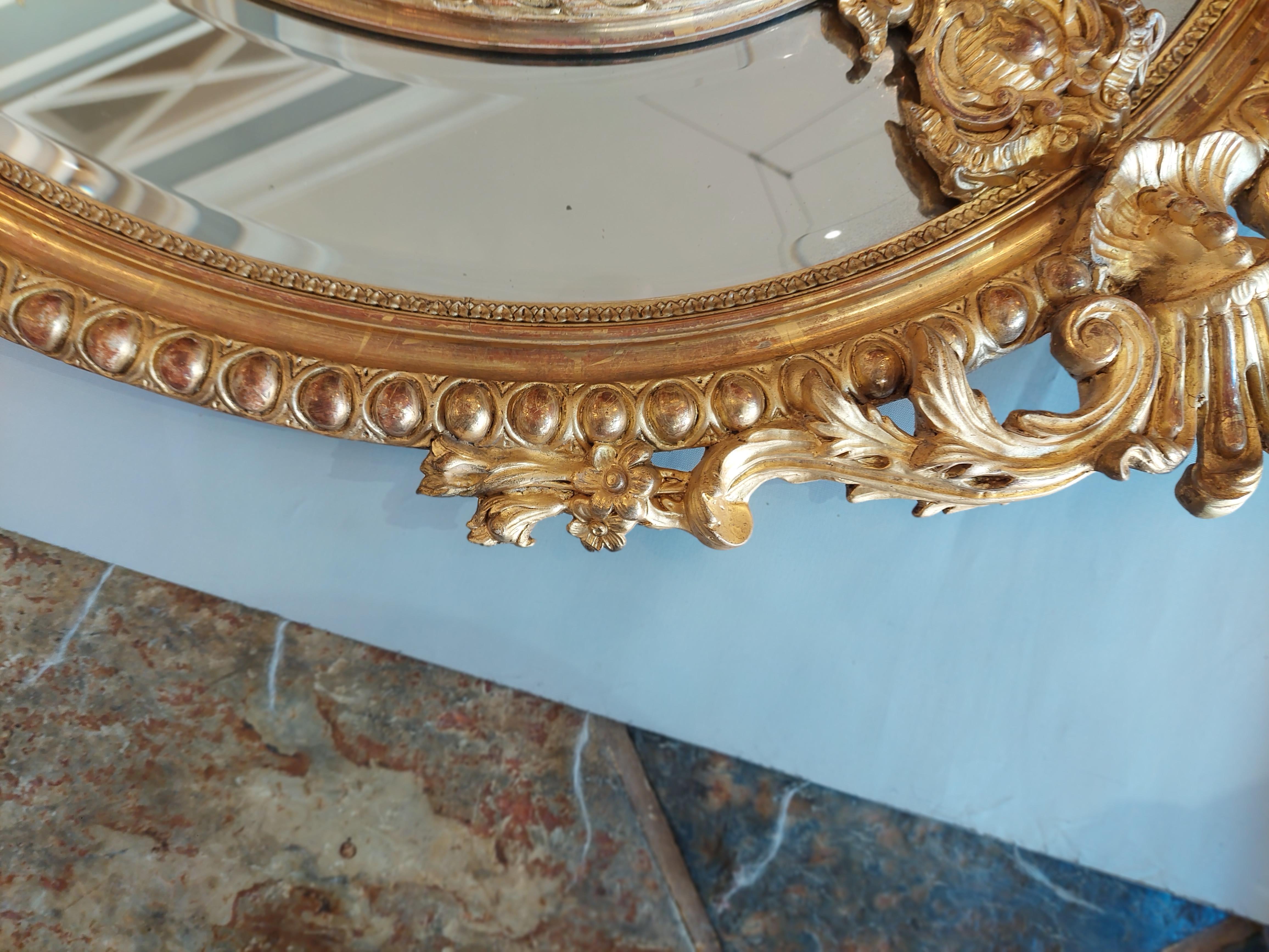 English Victorian Giltwood and Gesso Wall Mirror