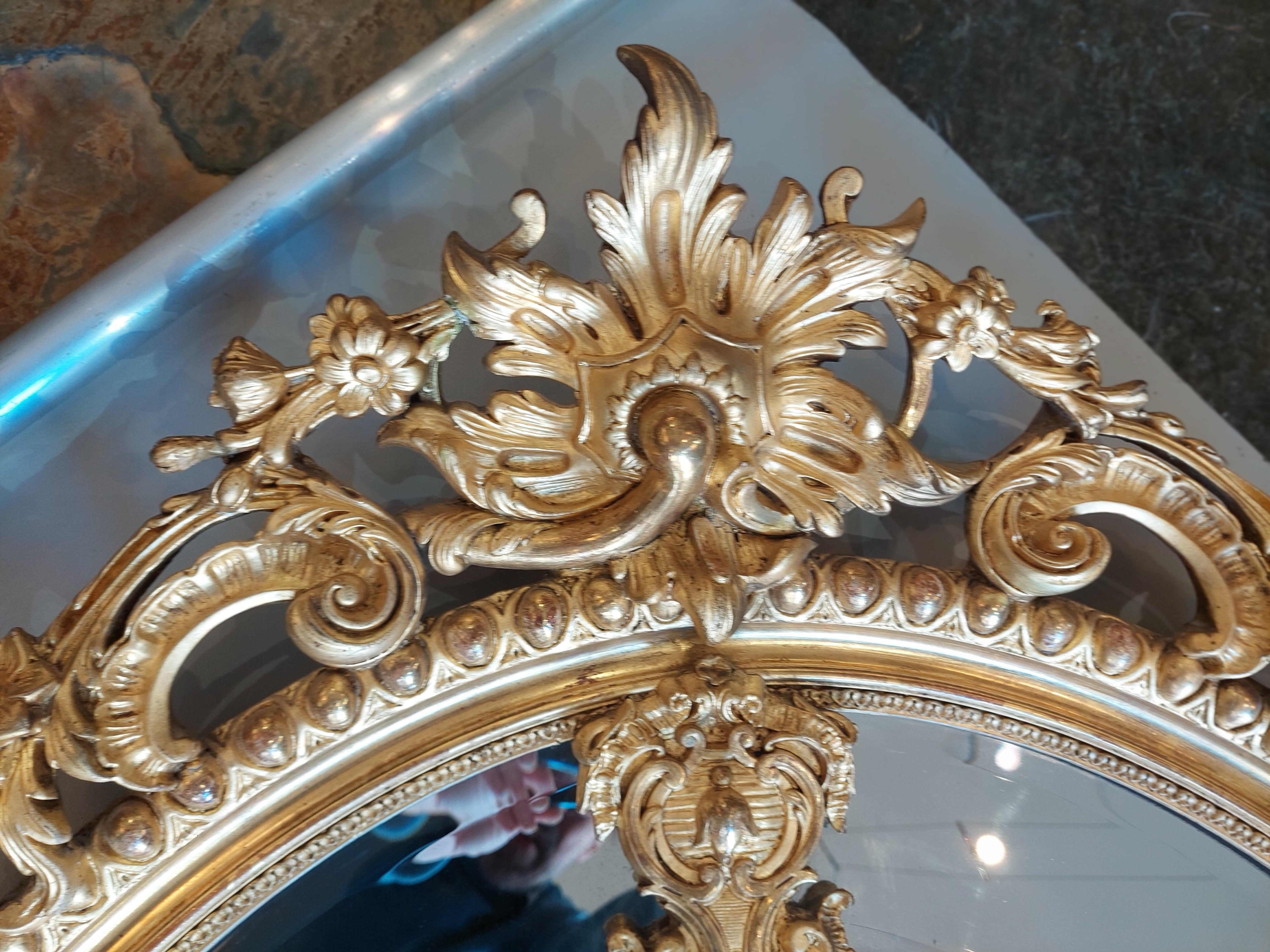 Victorian Giltwood and Gesso Wall Mirror 1