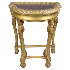 Table de présentation victorienne en bois doré Bijouterie