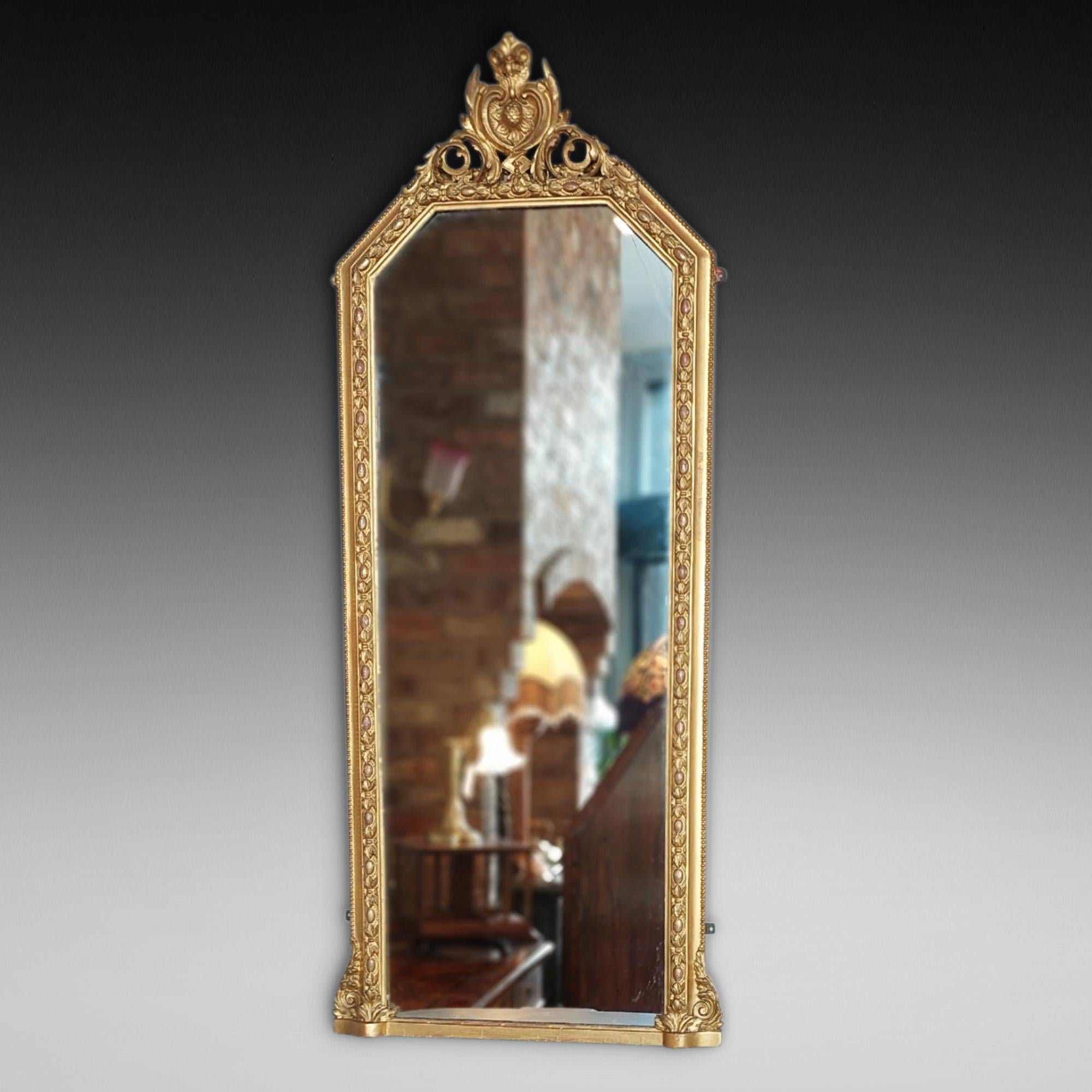 High Victorian Victorian Giltwood Console and Mirror For Sale