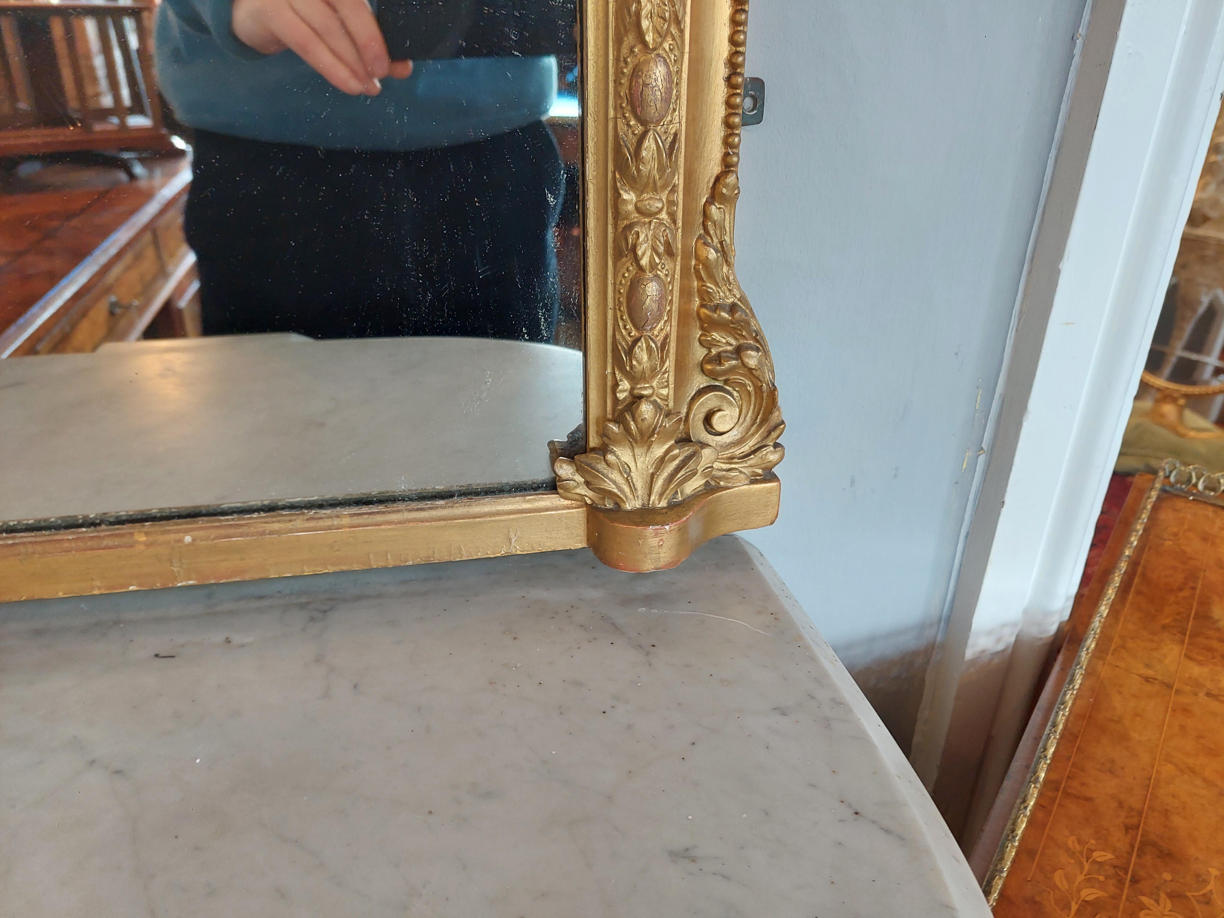 Late 19th Century Victorian Giltwood Console and Mirror For Sale
