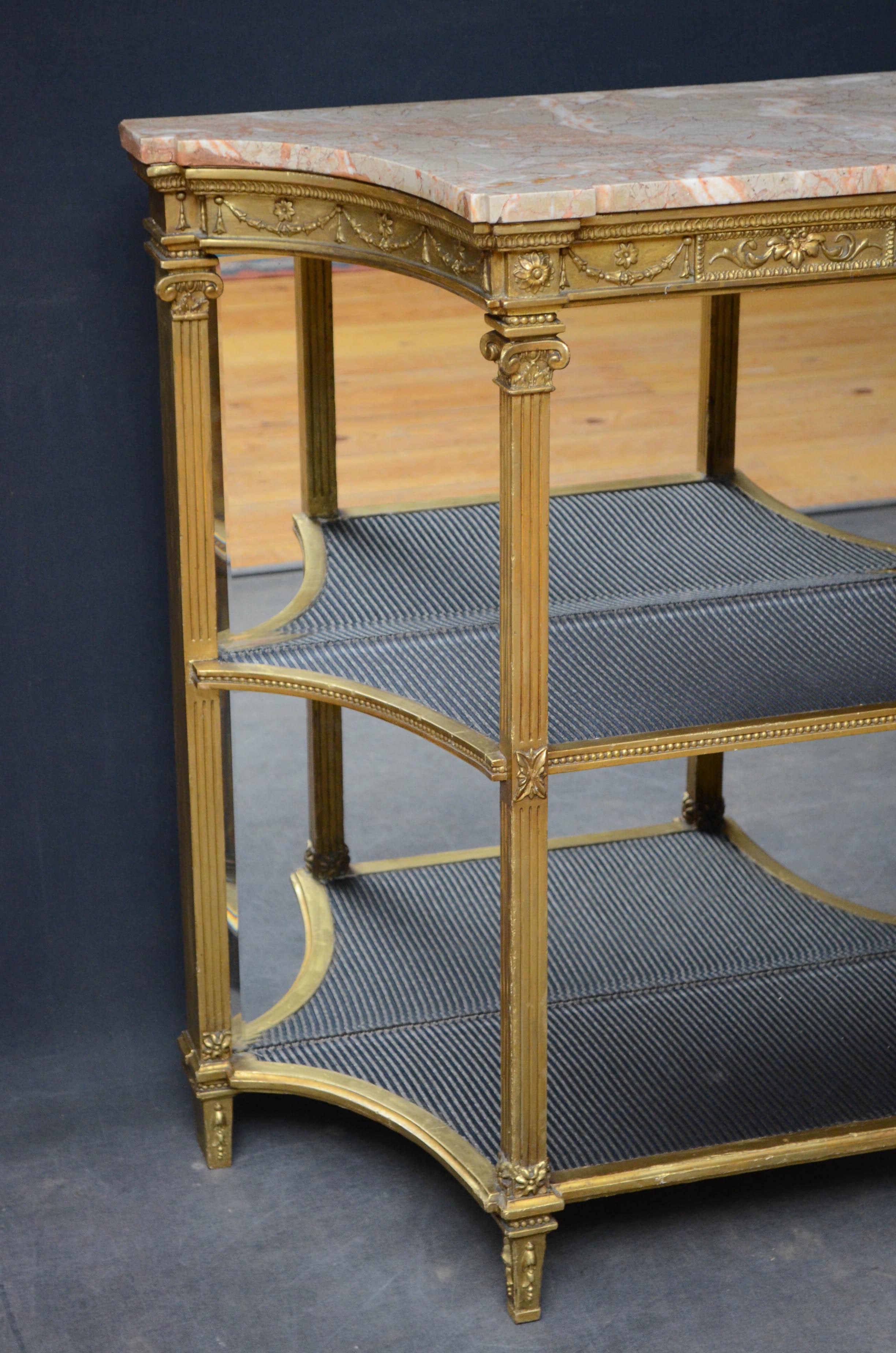 Early Victorian Victorian Giltwood Console Table
