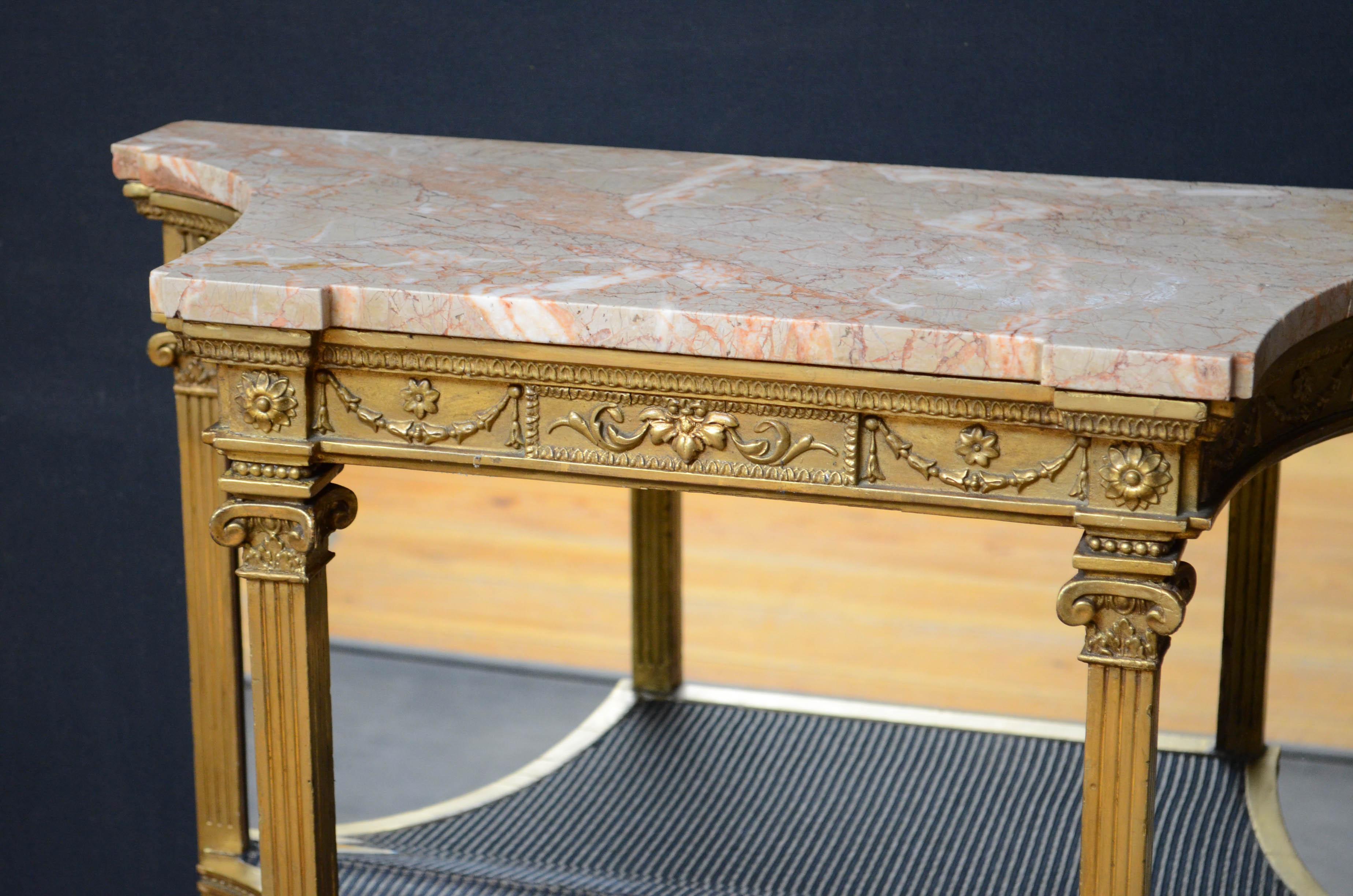 Victorian Giltwood Console Table In Good Condition In Whaley Bridge, GB