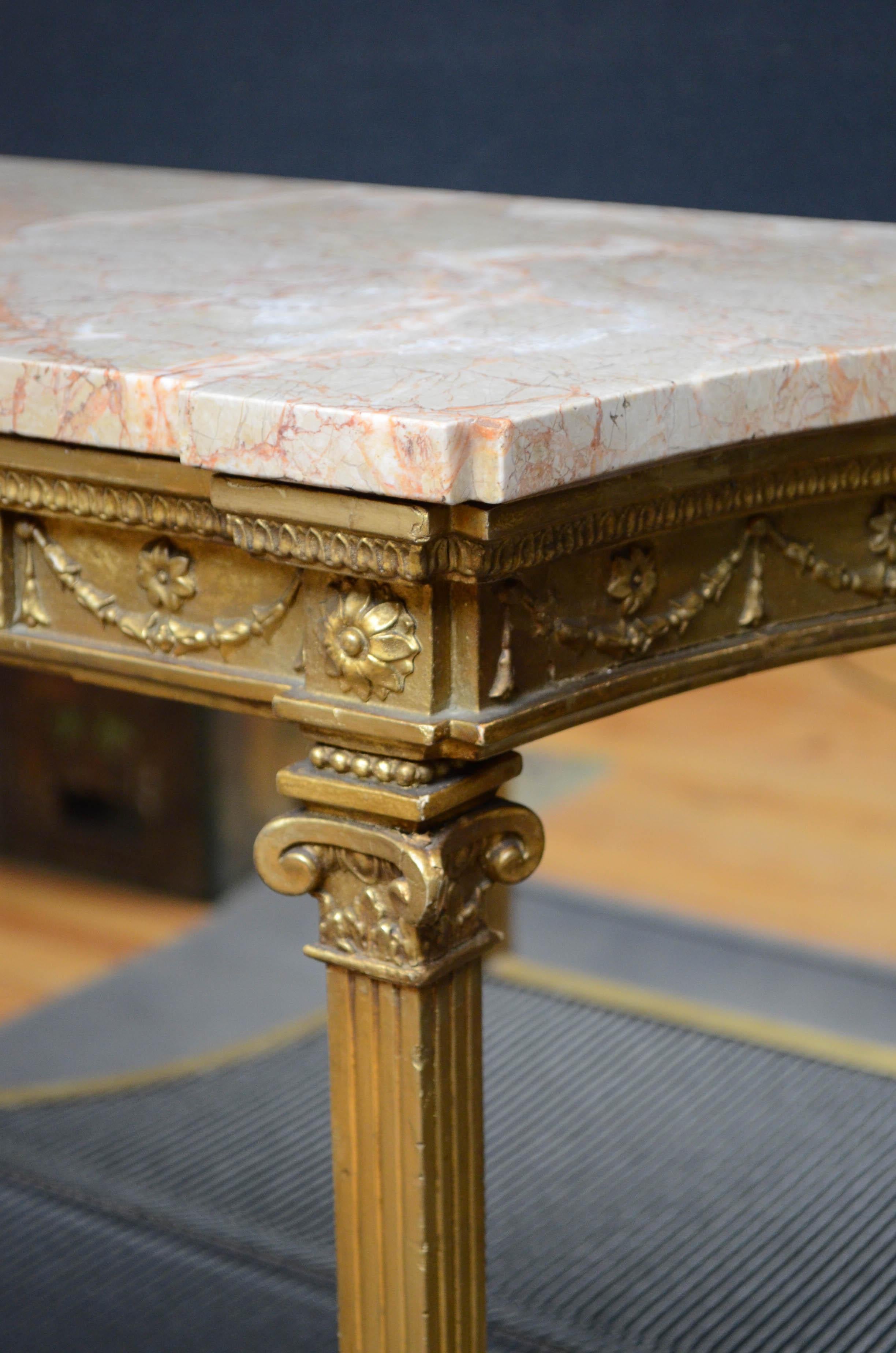 Mid-19th Century Victorian Giltwood Console Table