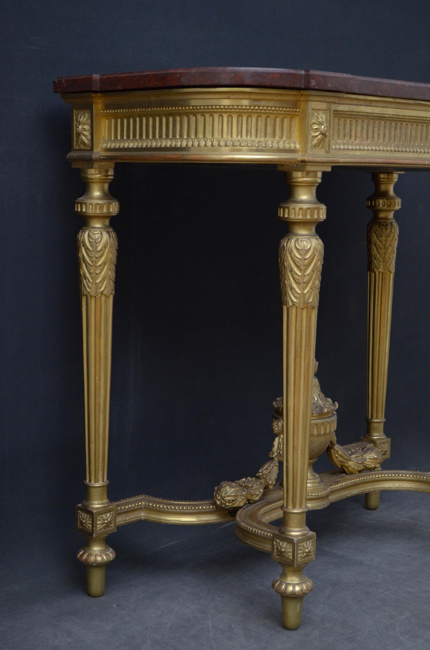 Victorian Giltwood Console Table with Jardinière For Sale 3
