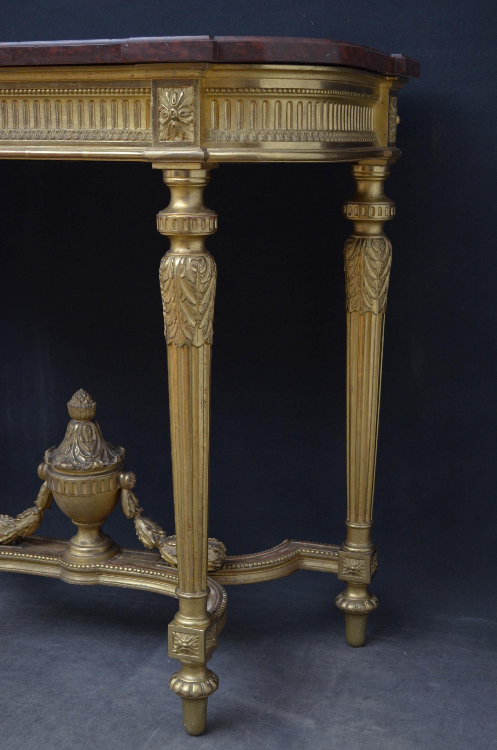 Victorian Giltwood Console Table with Jardinière For Sale 9