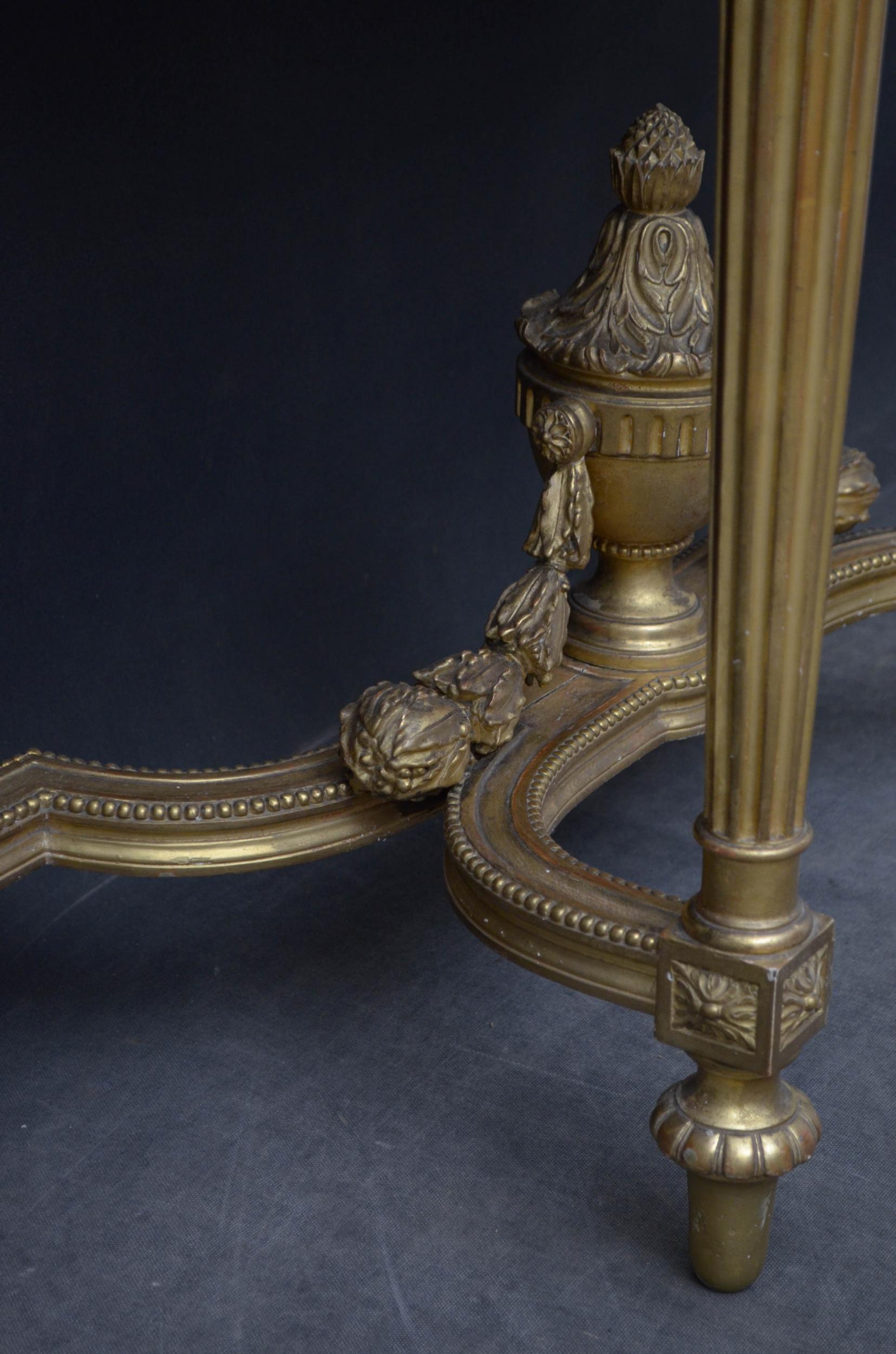 Victorian Giltwood Console Table with Jardinière For Sale 11