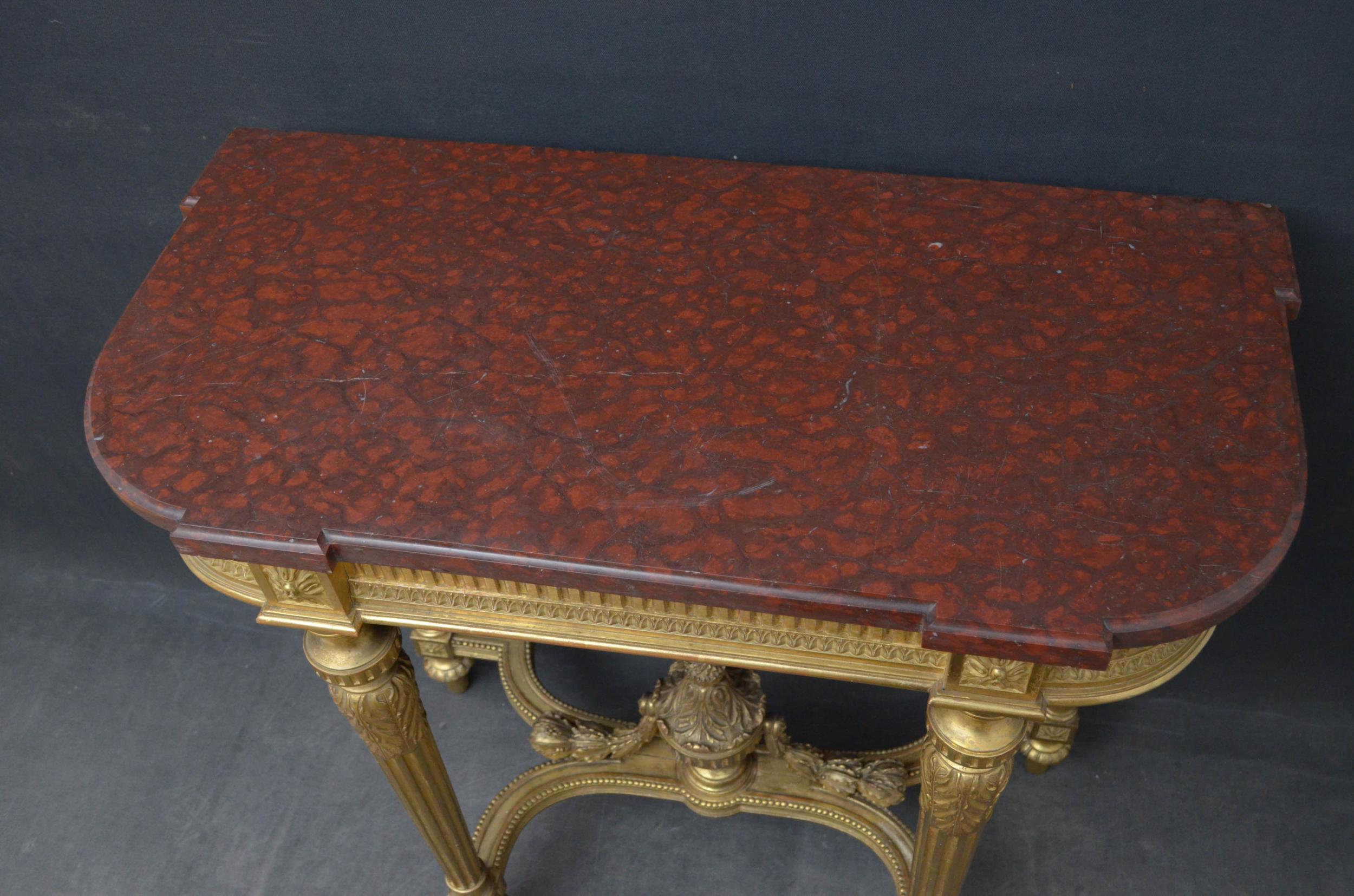 Viktorianischer Konsolentisch aus Giltwood mit Jardinière (19. Jahrhundert) im Angebot