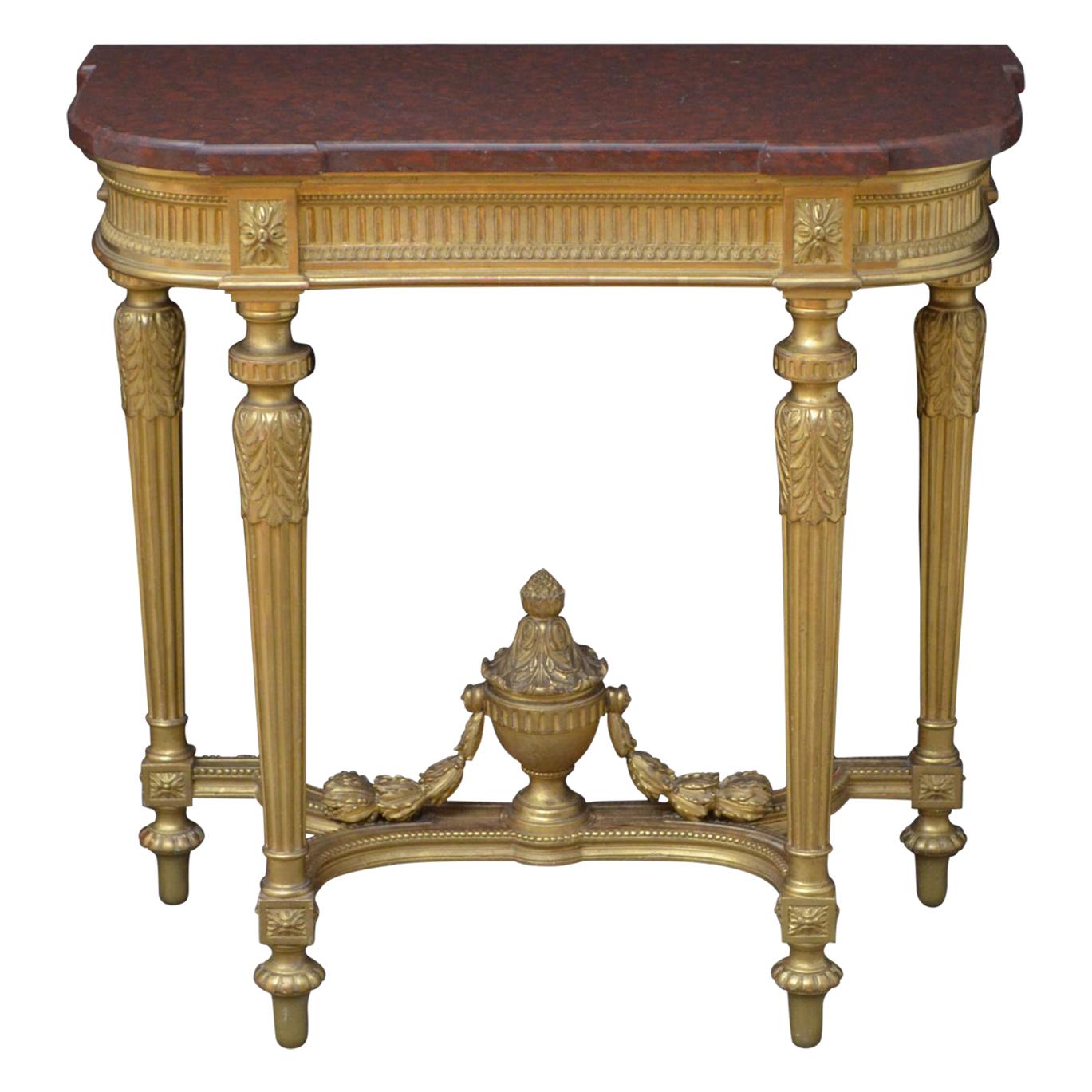 Victorian Giltwood Console Table with Jardinière For Sale