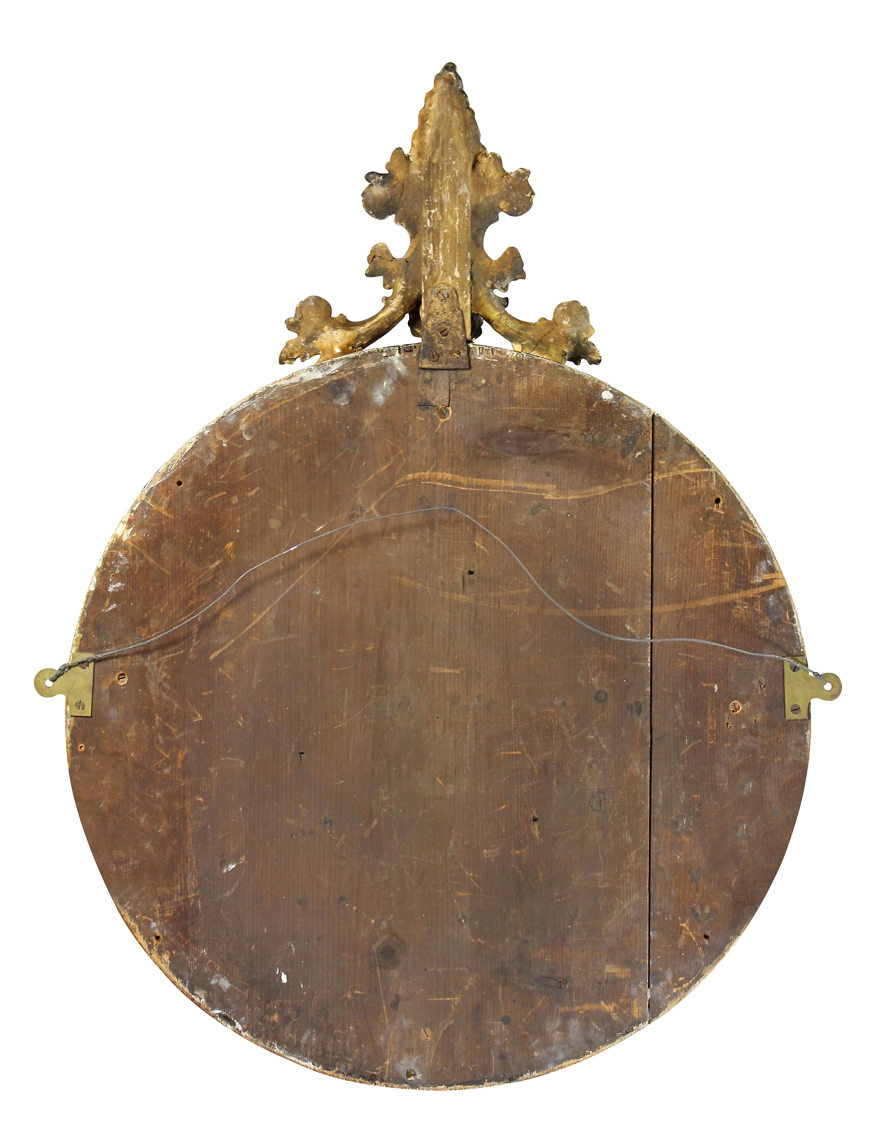 Viktorianischer konvexer Spiegel aus Giltwood (Vergoldetes Holz) im Angebot