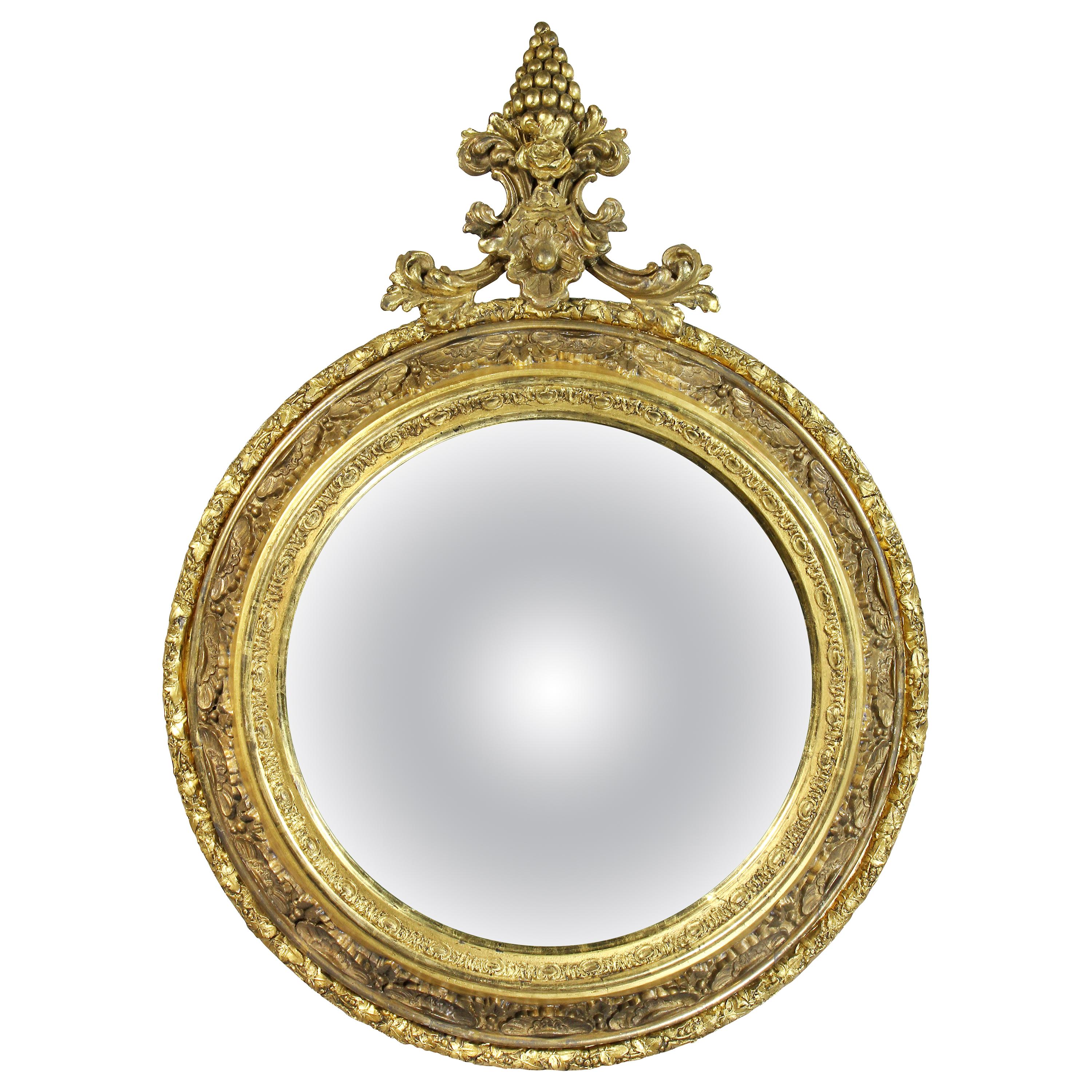 Victorian Giltwood Convex Mirror