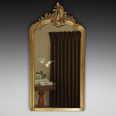 Victorian Giltwood & Gesso Rococo Style Over Mantel Mirror