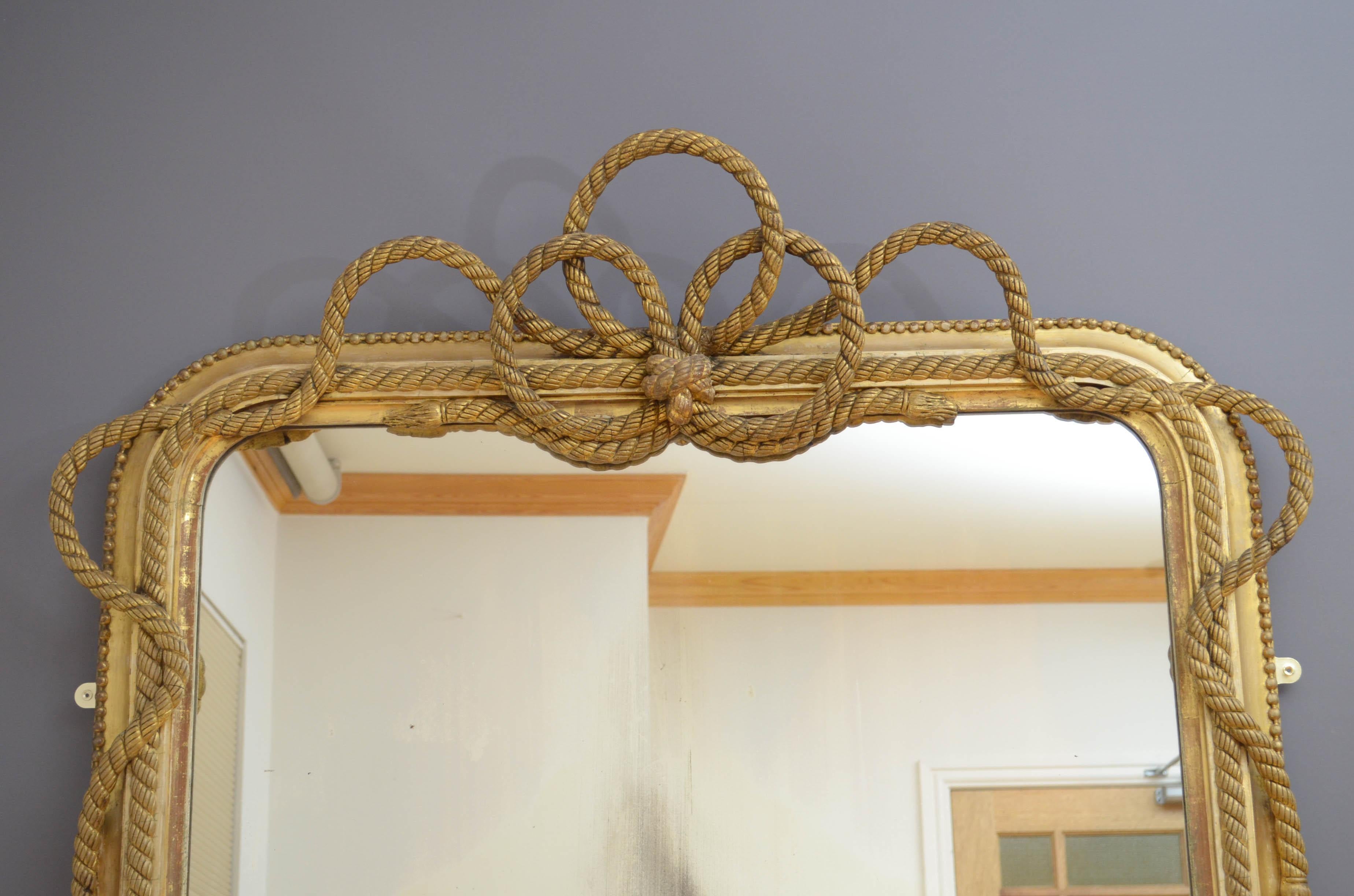 Viktorianischer vergoldeter Holzleisten- oder Wandspiegel im Angebot 6