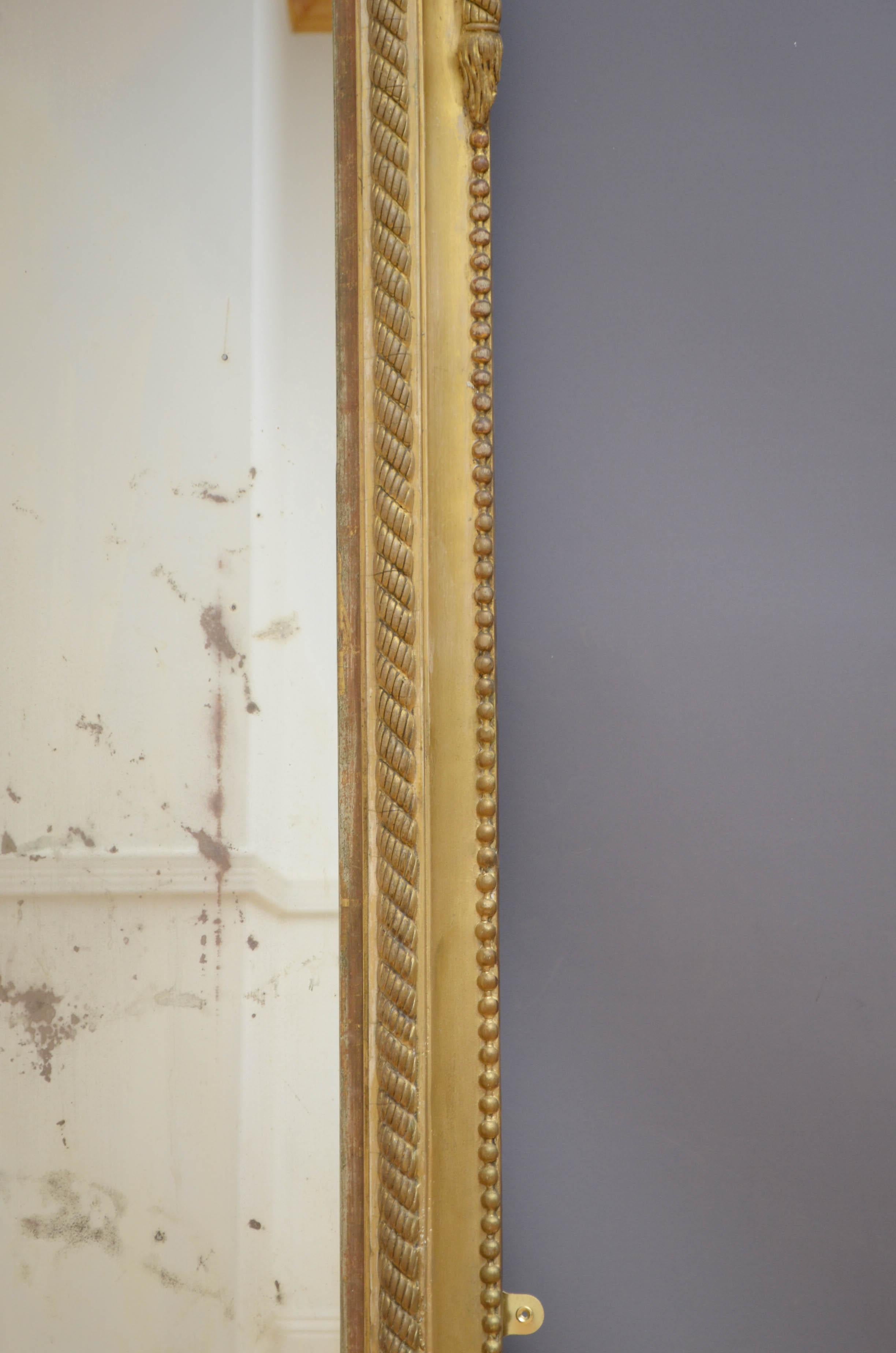 Viktorianischer vergoldeter Holzleisten- oder Wandspiegel im Angebot 9