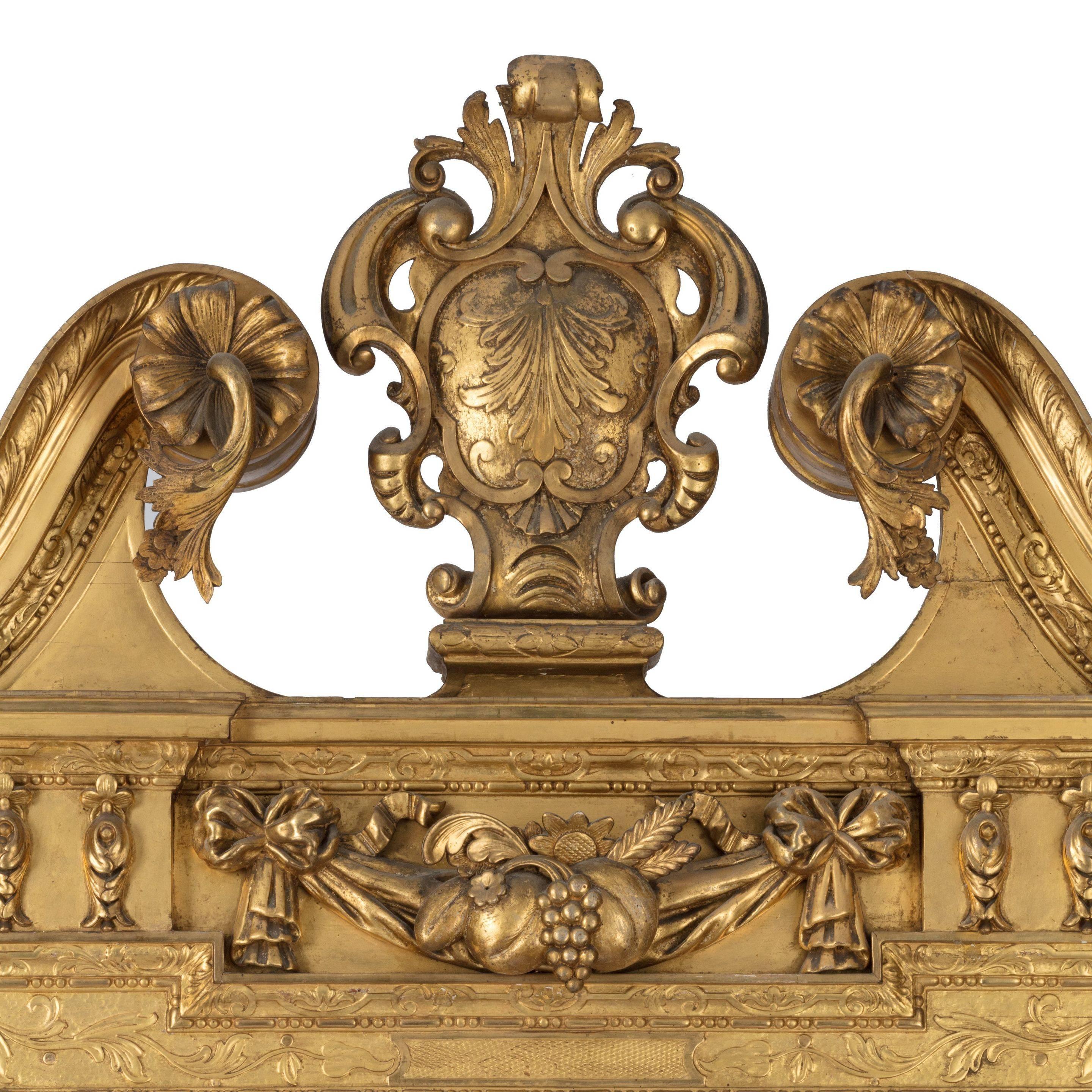 Victorien Miroir victorien en bois doré d'après un dessin de William Kent en vente
