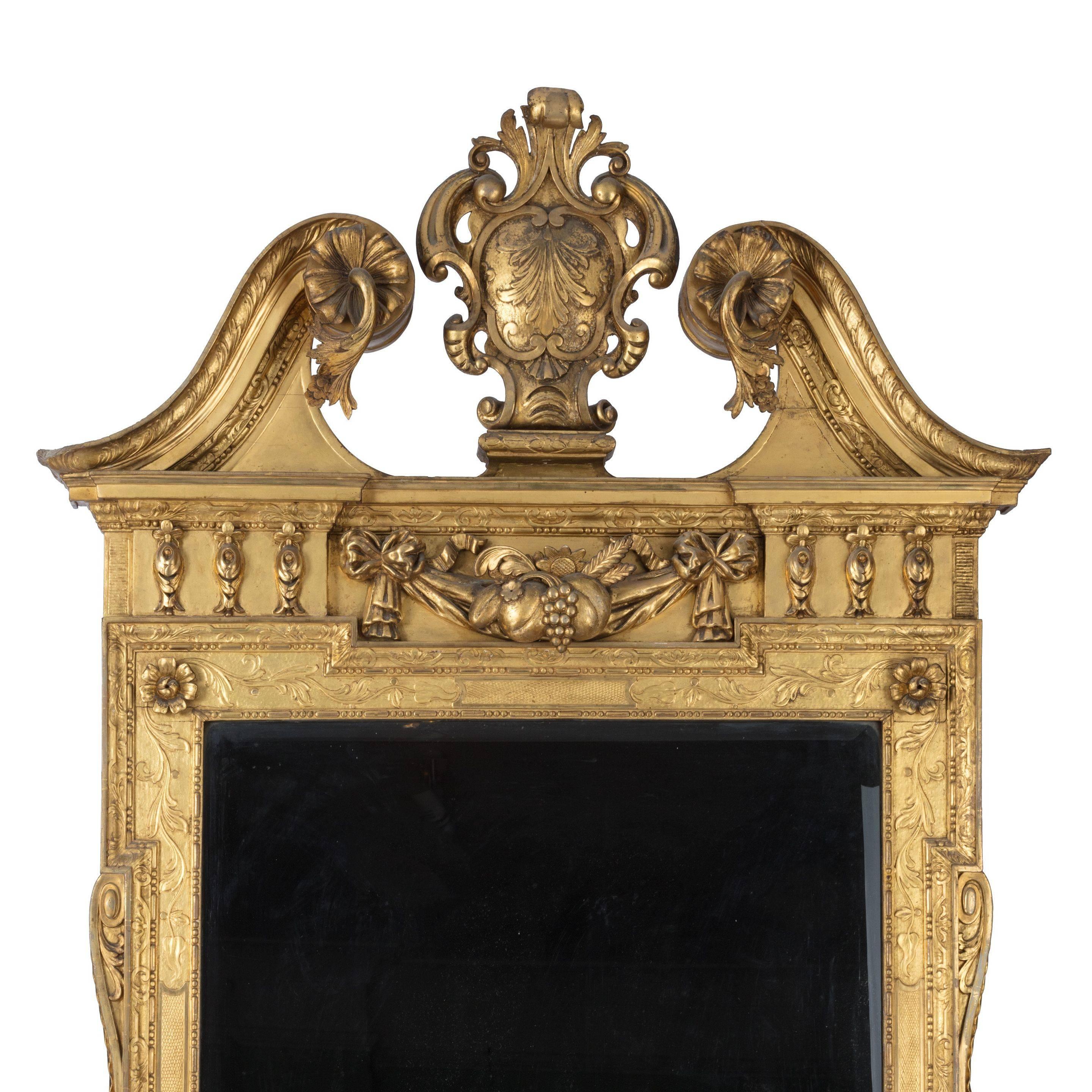 English Victorian Giltwood Mirror after a Design by William Kent