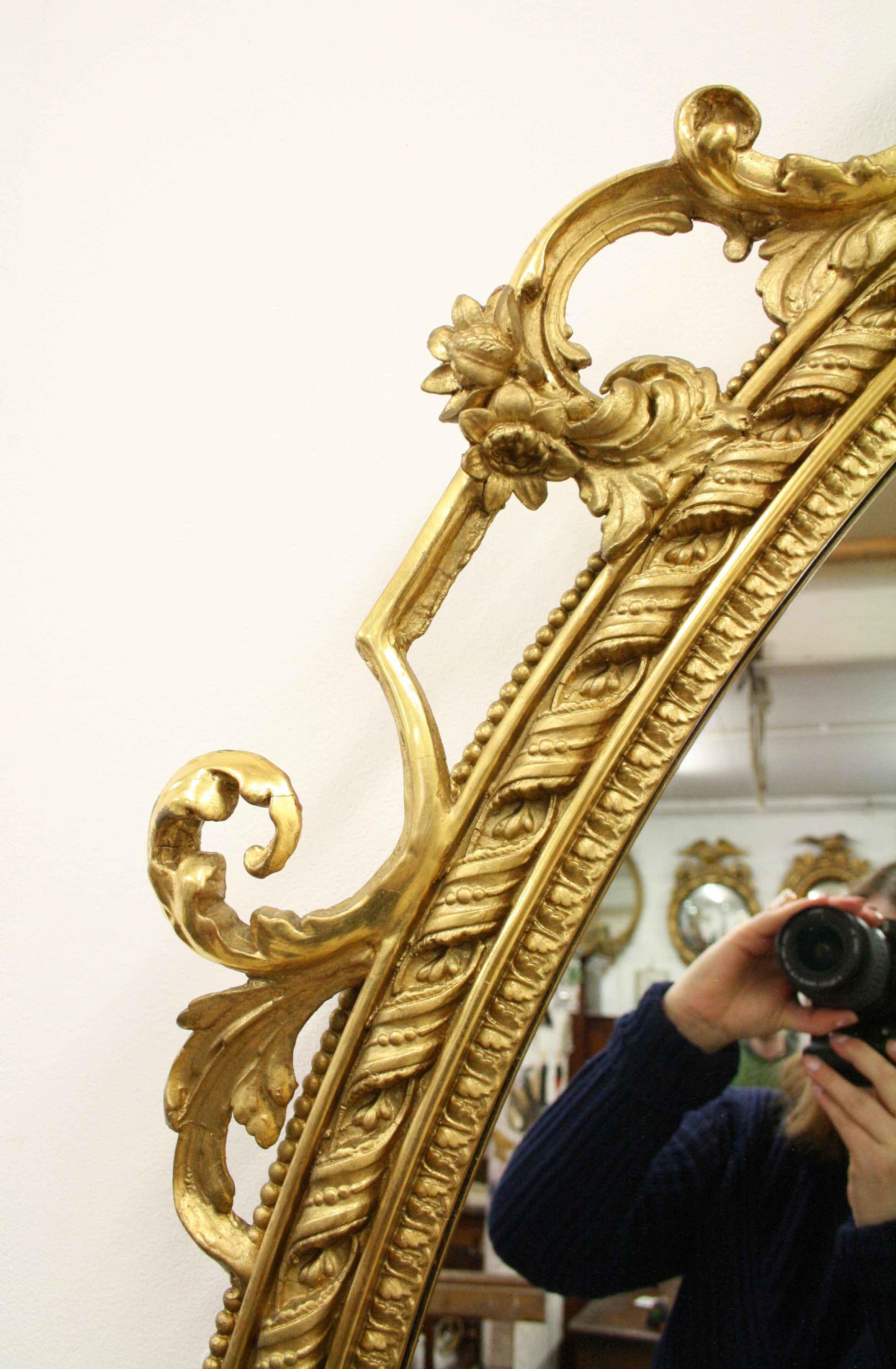 19th Century Victorian Giltwood Overmantel Mirror For Sale