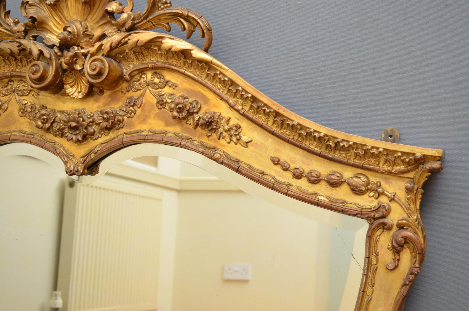 Victorian Giltwood Overmantel Mirror 1