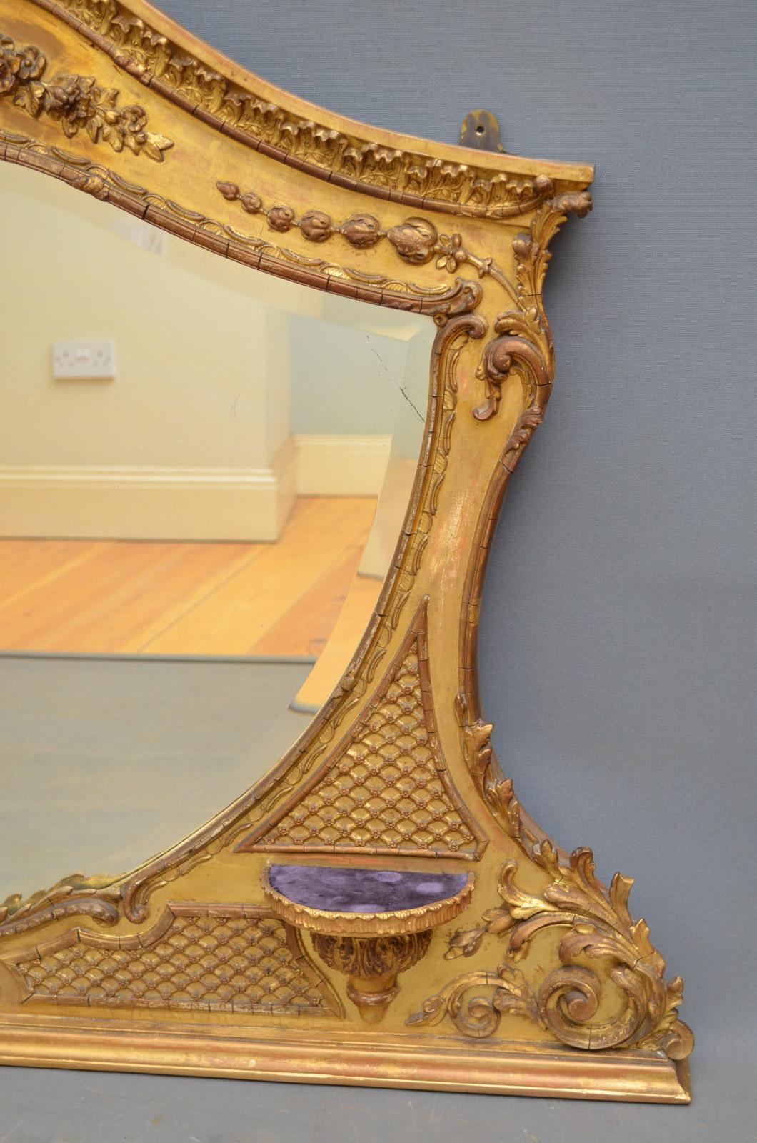 Victorian Giltwood Overmantel Mirror 2