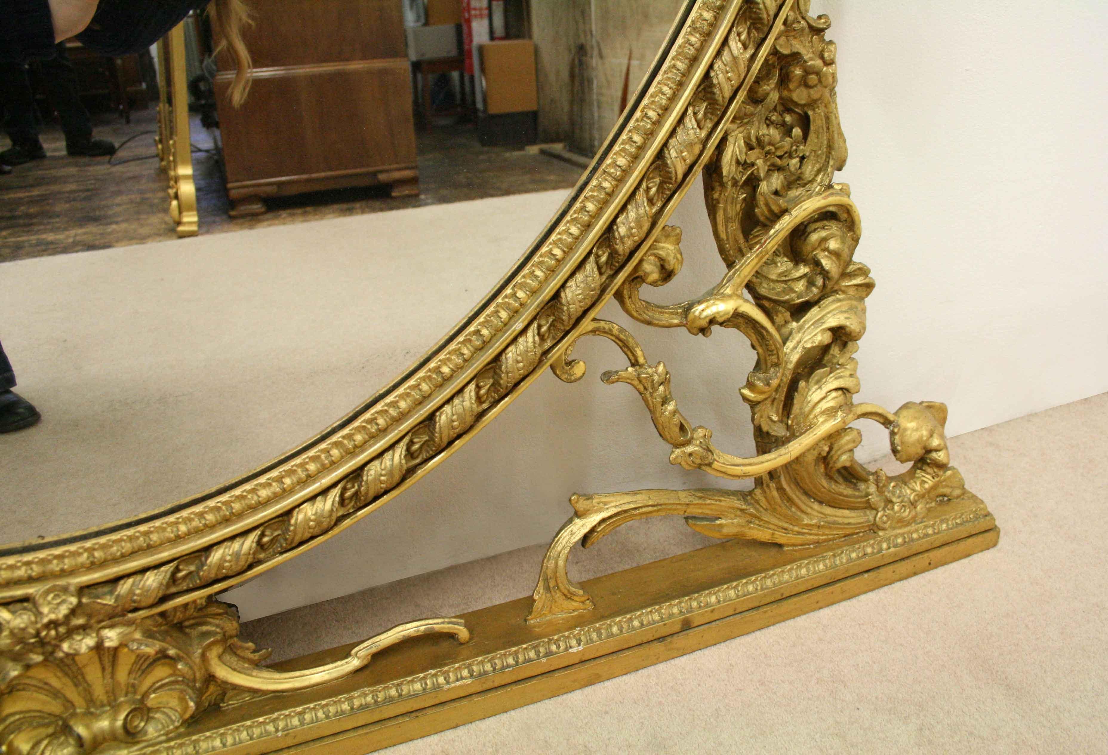 Victorian Giltwood Overmantel Mirror For Sale 3