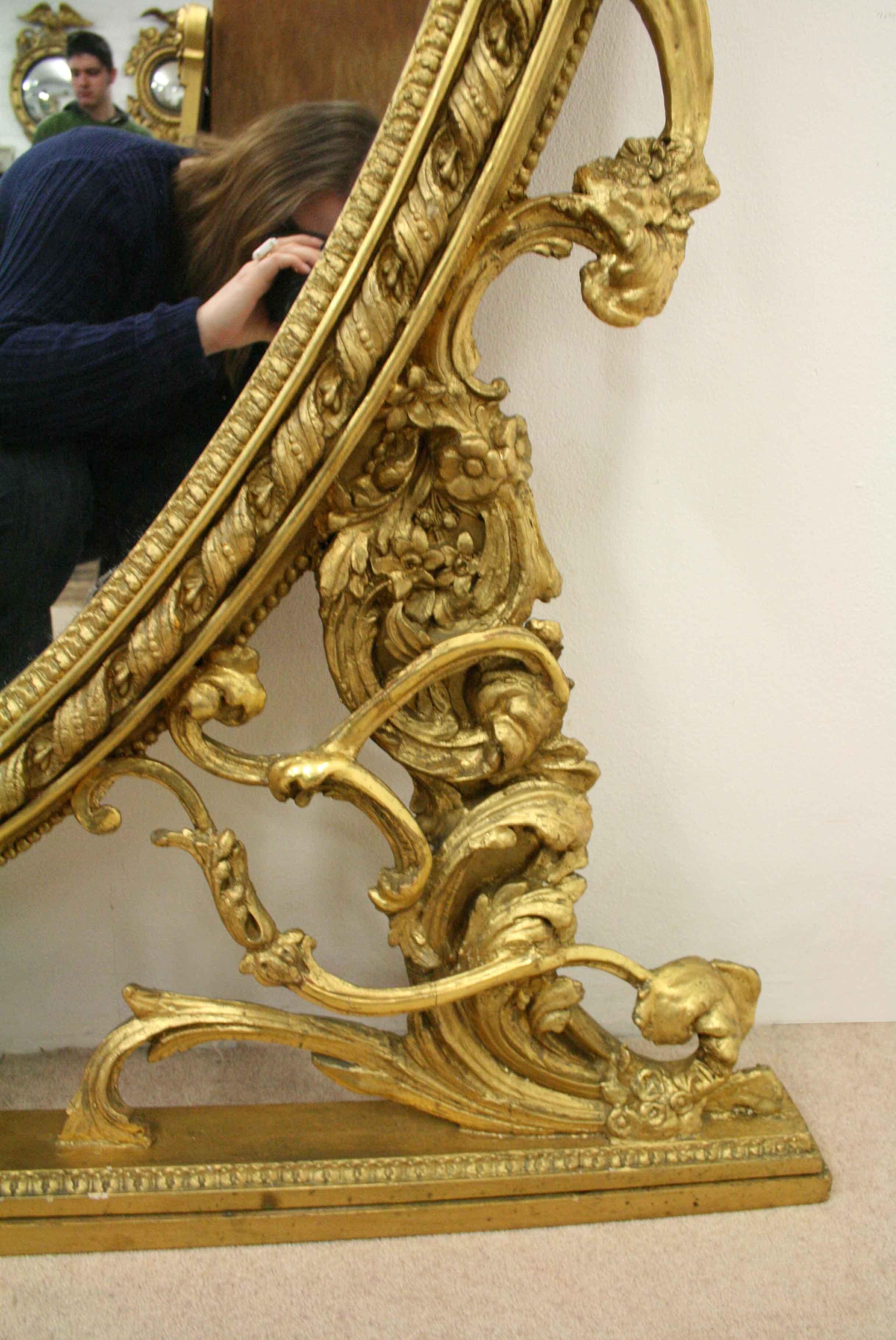 Victorian Giltwood Overmantel Mirror For Sale 4