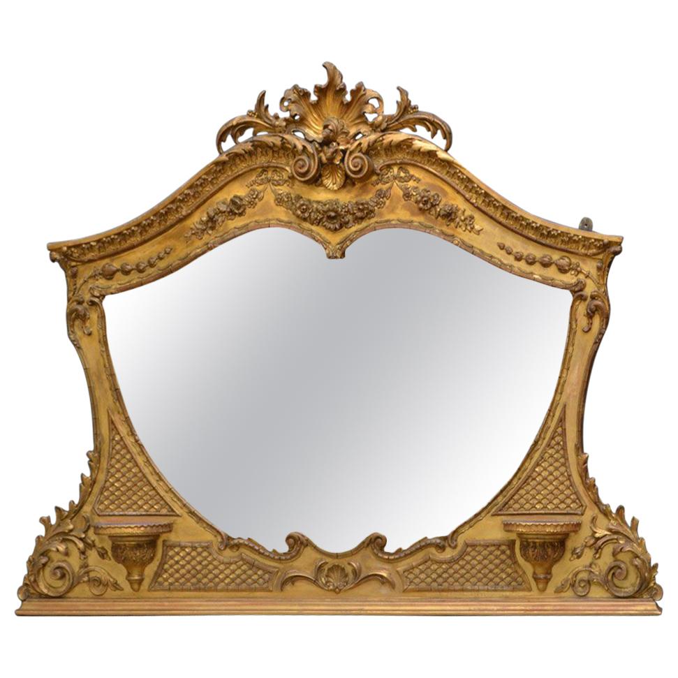 Victorian Giltwood Overmantel Mirror