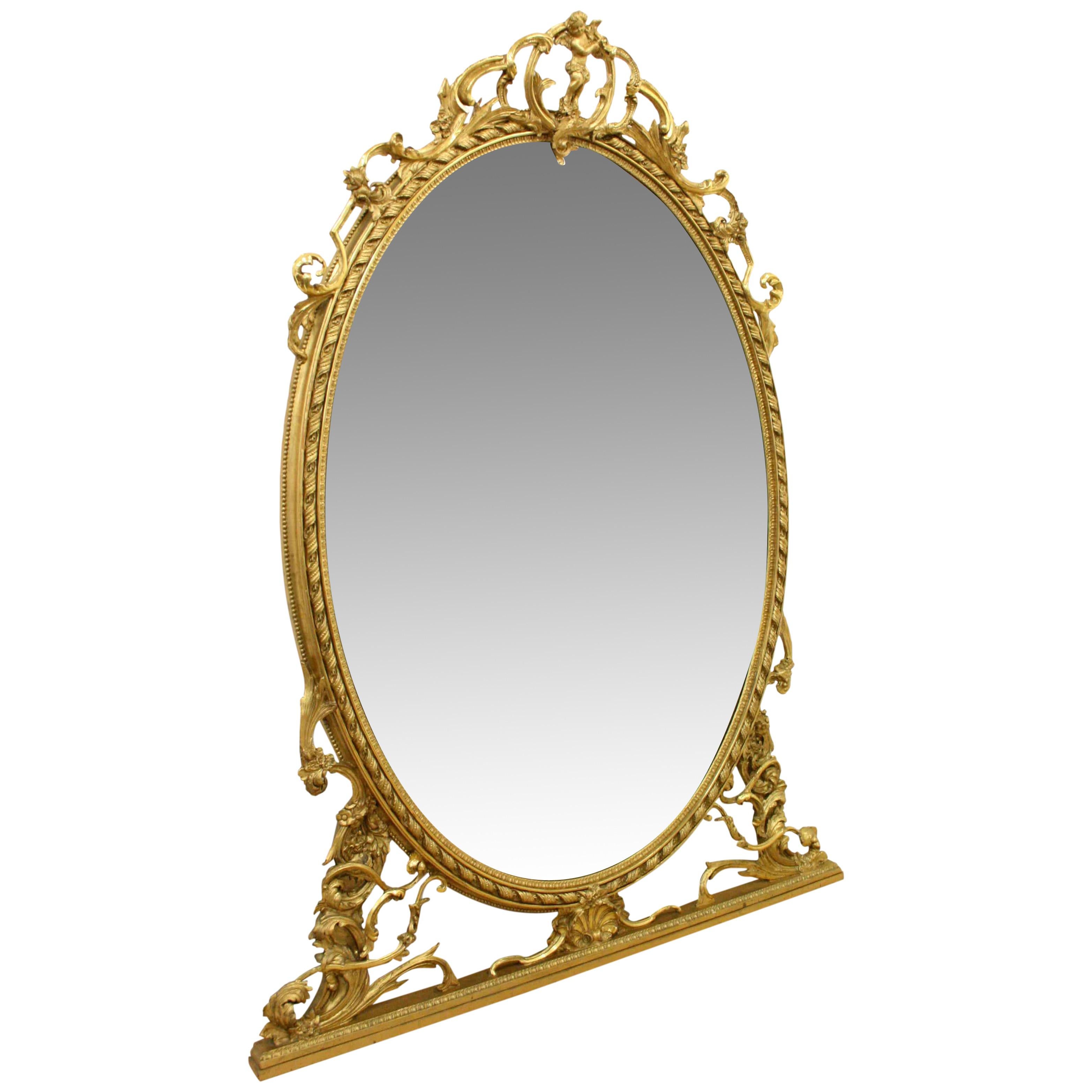 Victorian Giltwood Overmantel Mirror For Sale