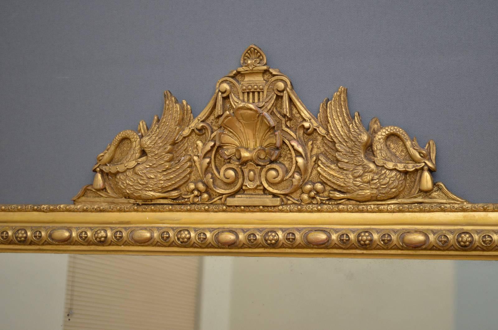 Late 19th Century Victorian Giltwood Overmantle Mirror