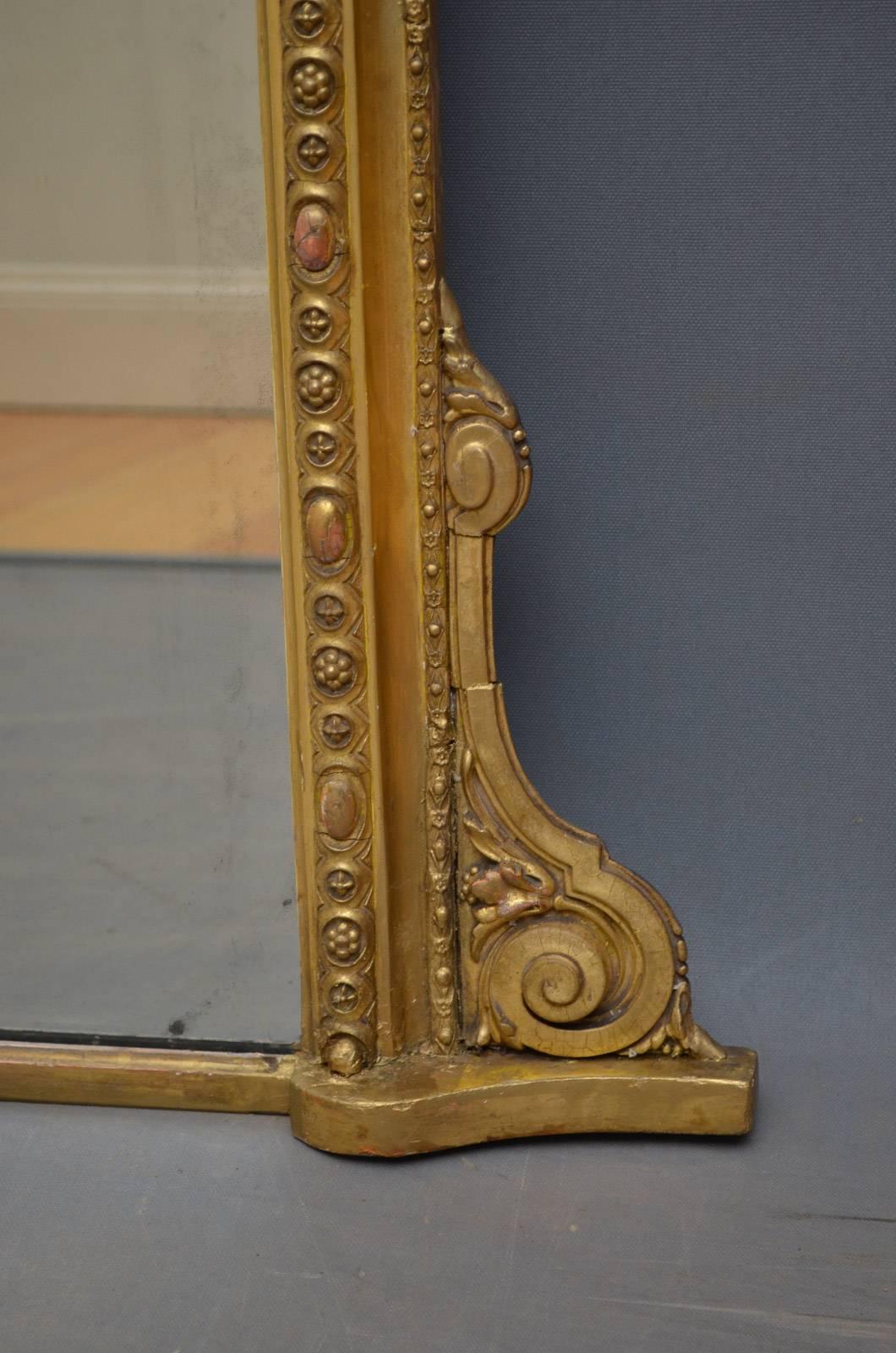 Victorian Giltwood Overmantle Mirror 4