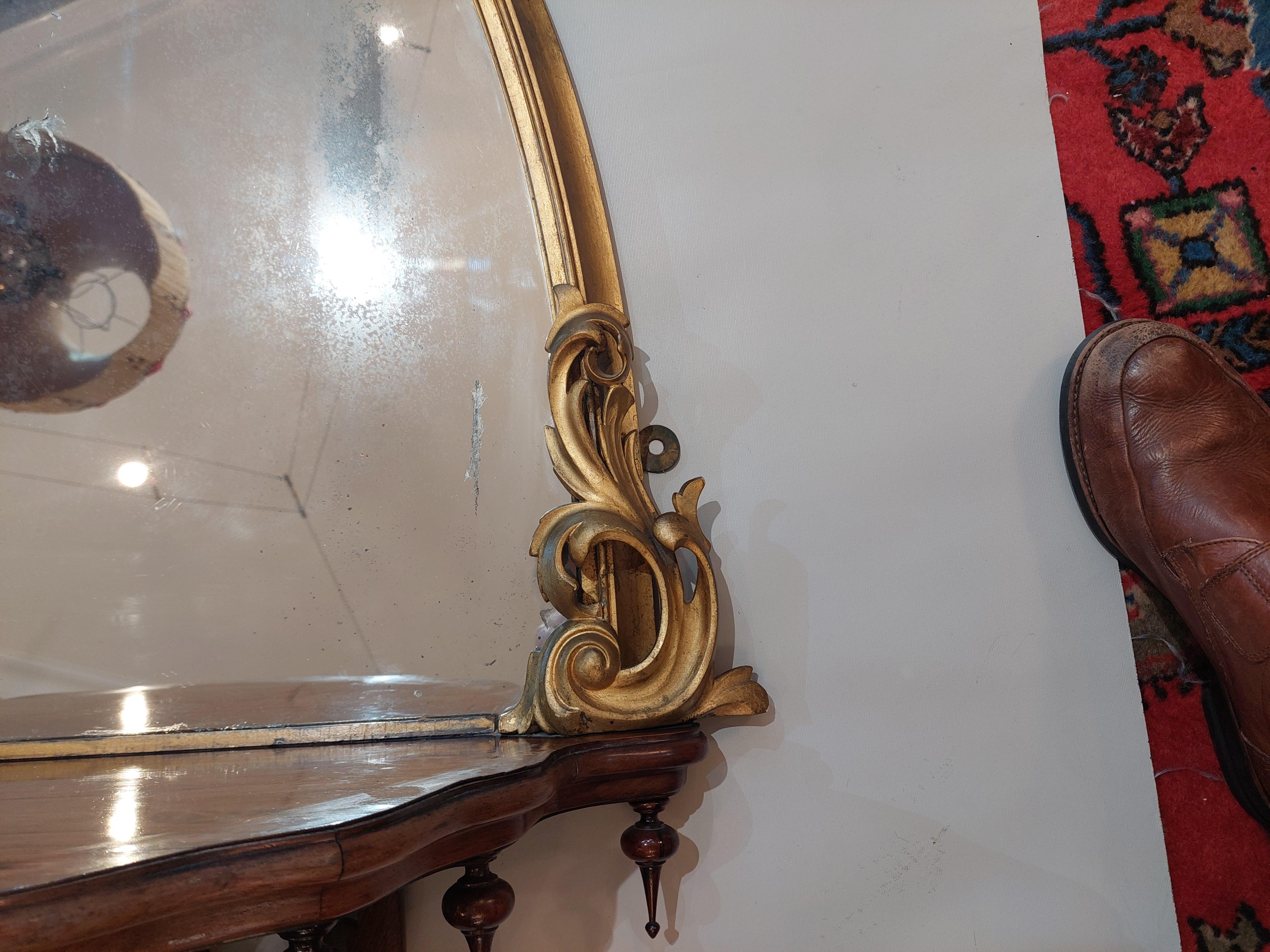 Inglese Molo di vetro vittoriano in legno dorato in vendita